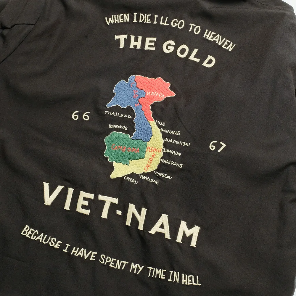 GOLD - COTTON RAYON VIETNAM JACKET AGED MODEL - VIET-NAM MAP - GL15479