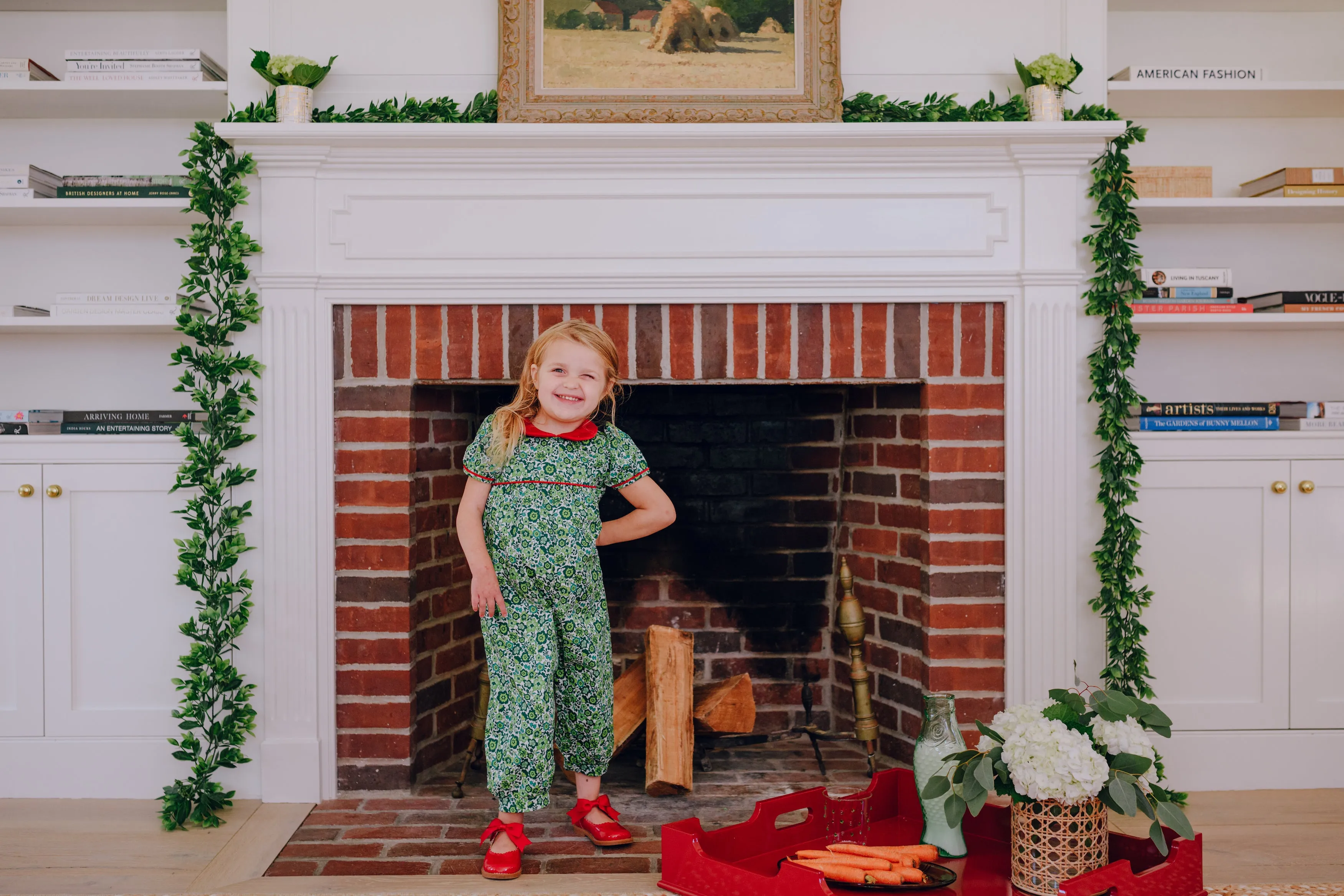 Green Floral Patty Romper