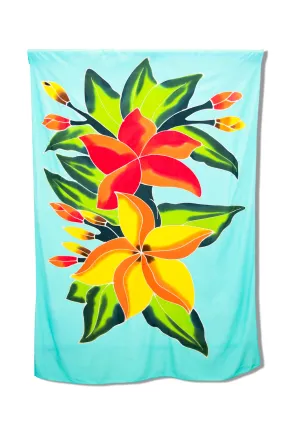 Hand Painted Sarong, Teal Sun