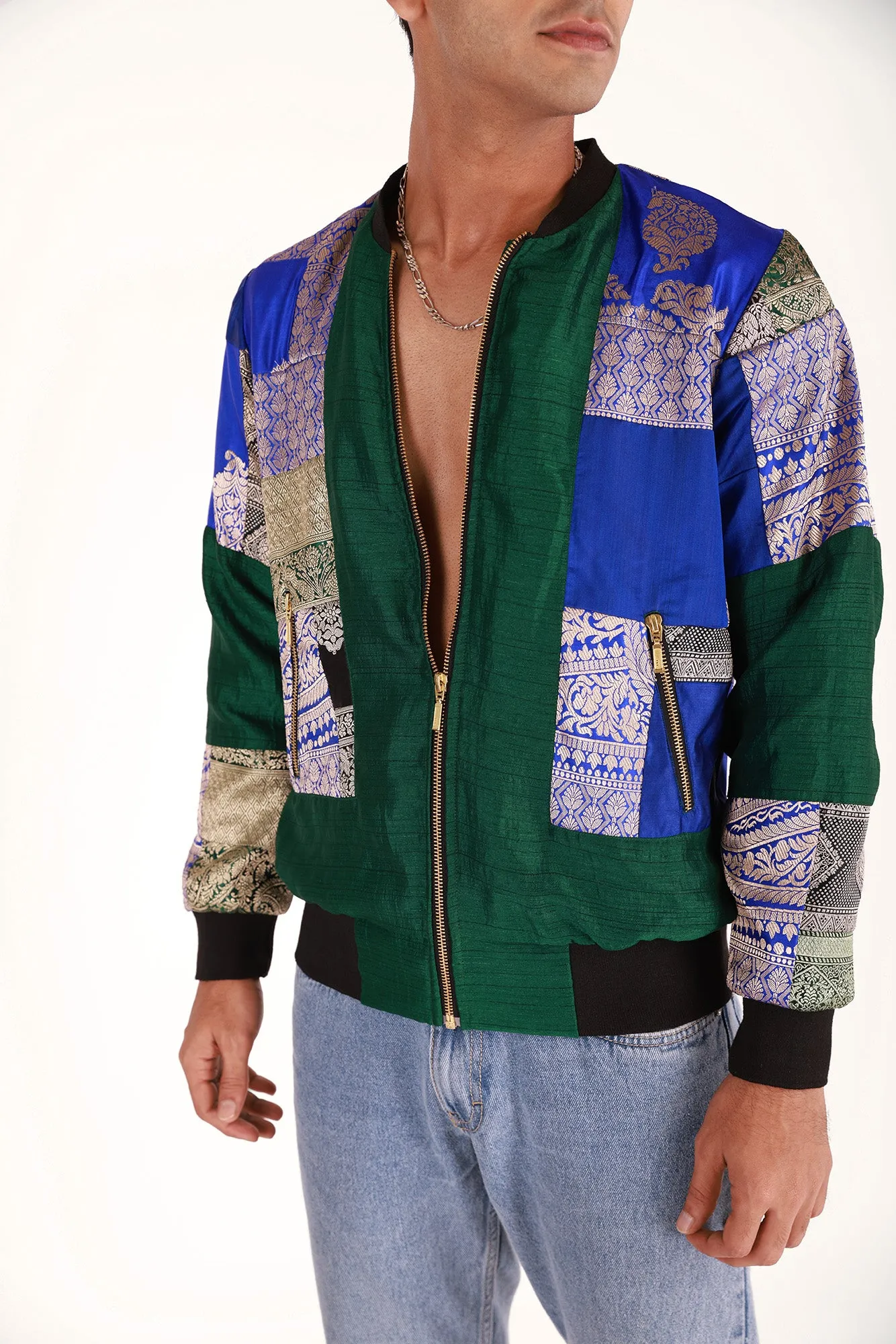 Harissa Upcycled Unisex Silk Bomber Jacket 1.0