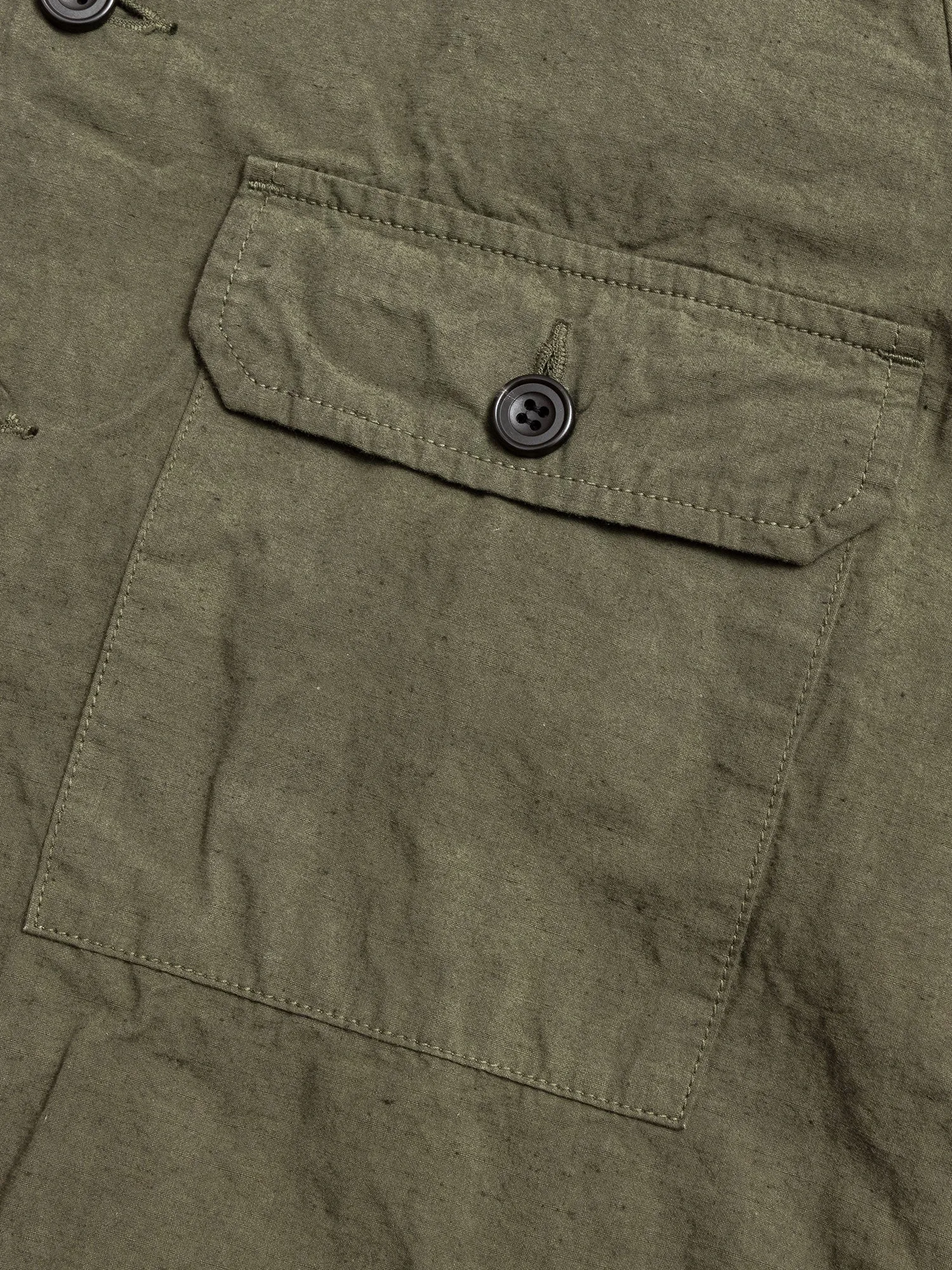 Hemp Shirt Jacket in Khaki