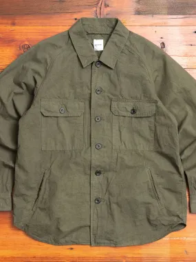 Hemp Shirt Jacket in Khaki