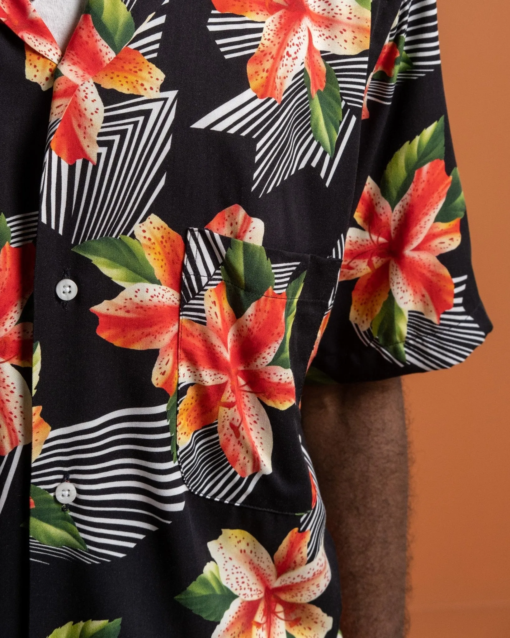 Hibiscus Rayon Camp Shirt