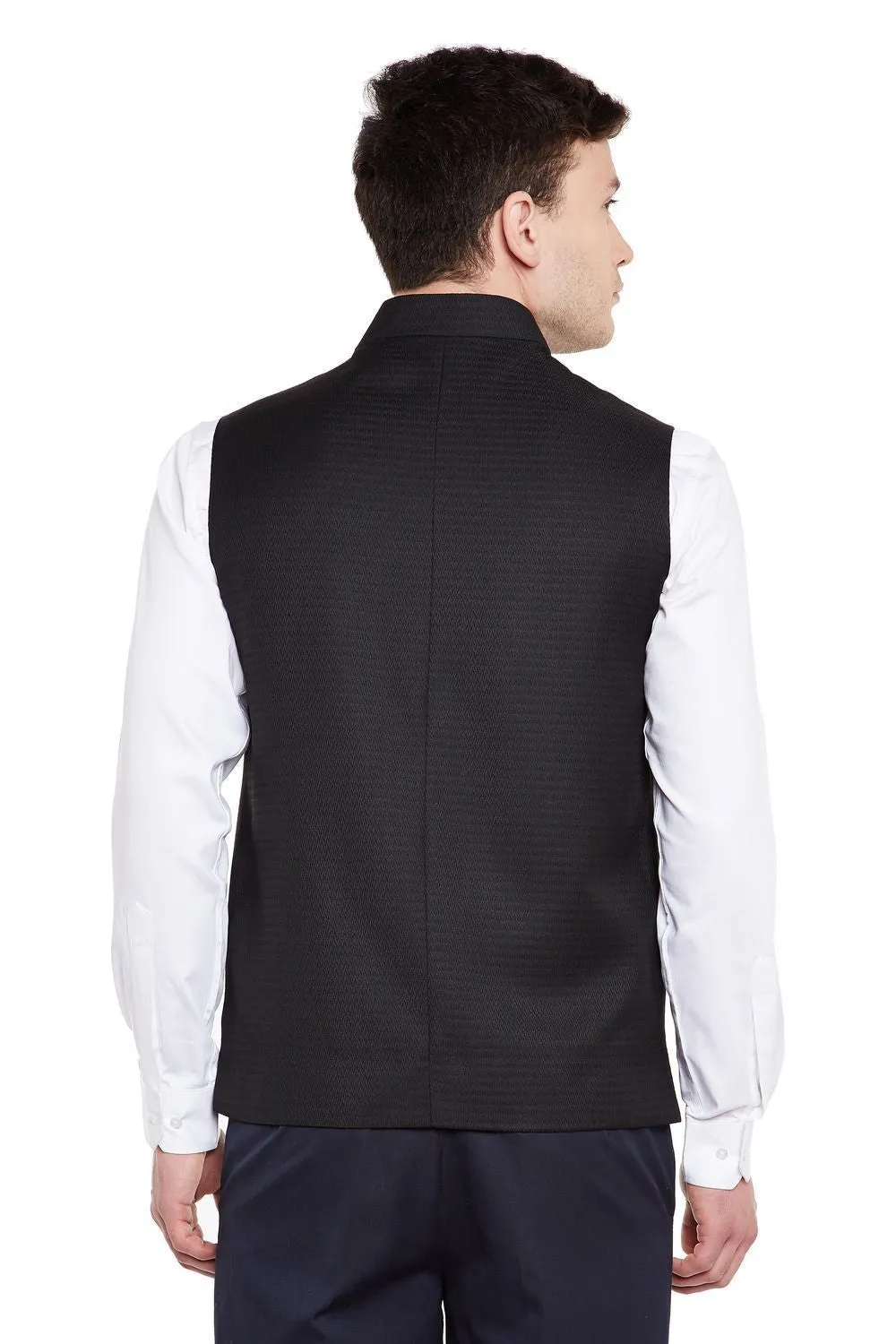 Imported Rayon Black Modi Nehru Jacket