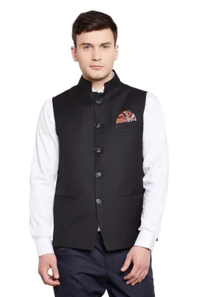 Imported Rayon Black Modi Nehru Jacket