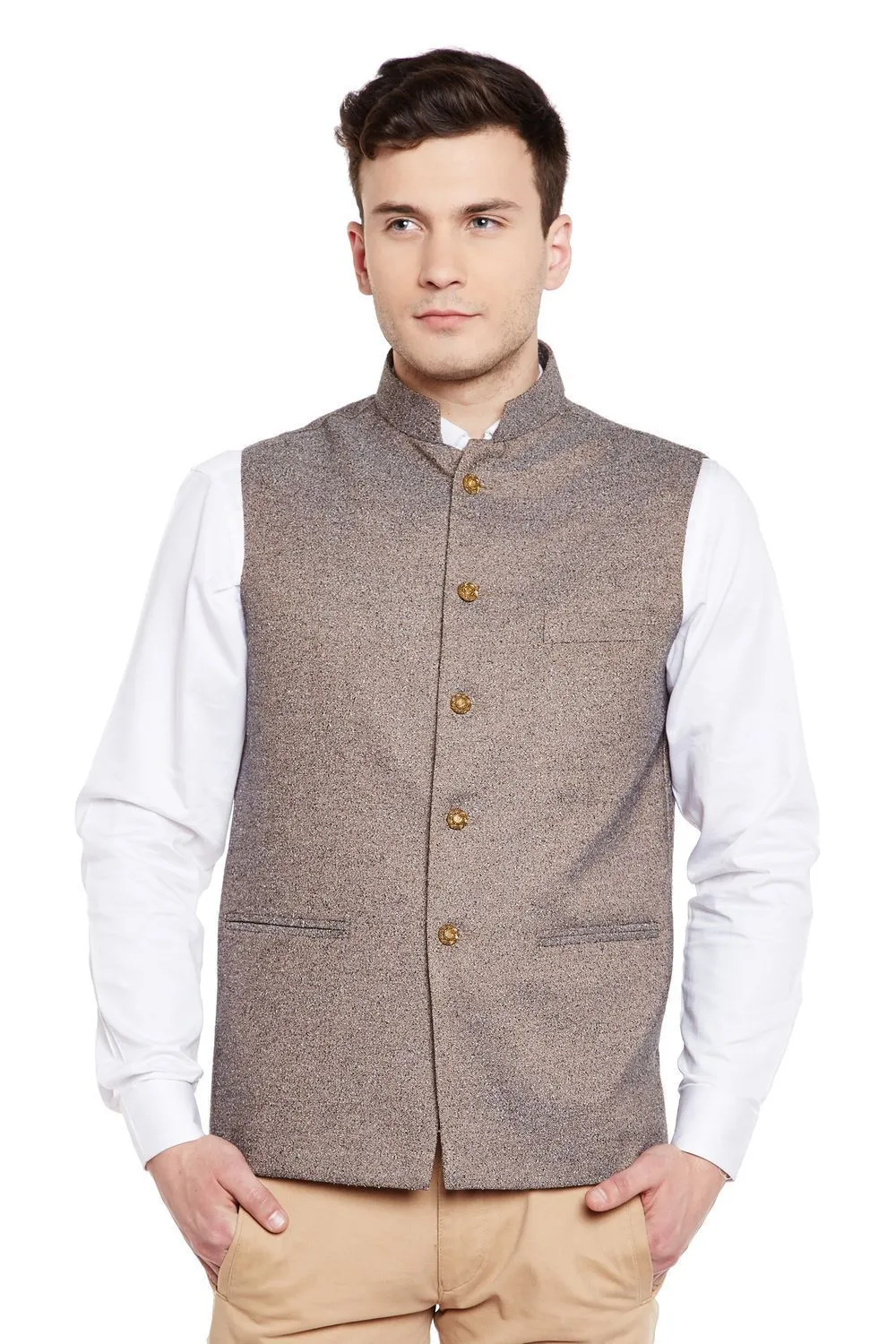 Imported Rayon Brown Modi Nehru Jacket