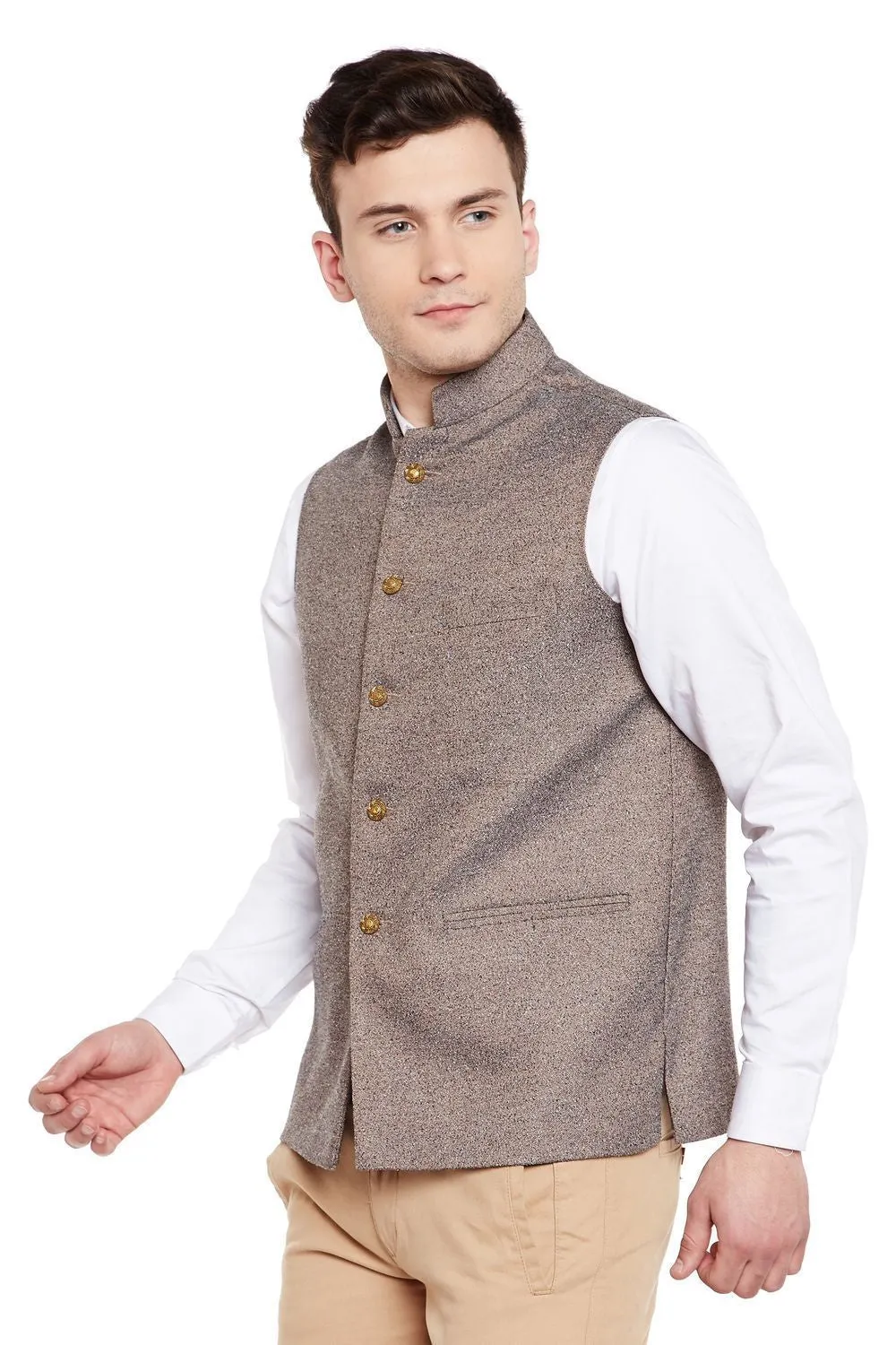 Imported Rayon Brown Modi Nehru Jacket