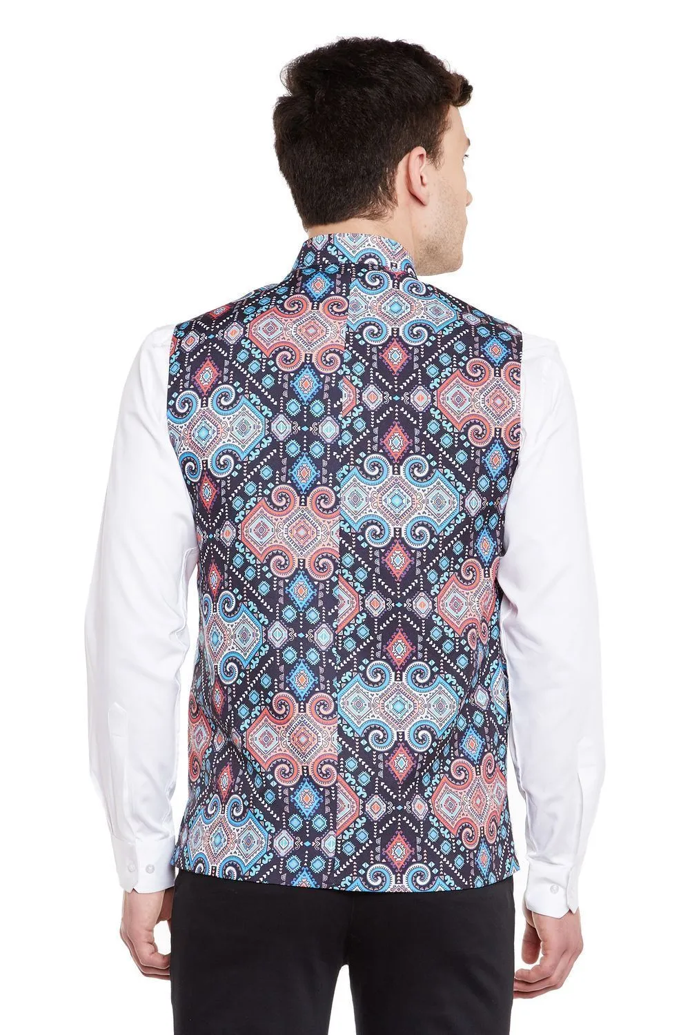 Imported Rayon MulticolouRed Modi Nehru Jacket