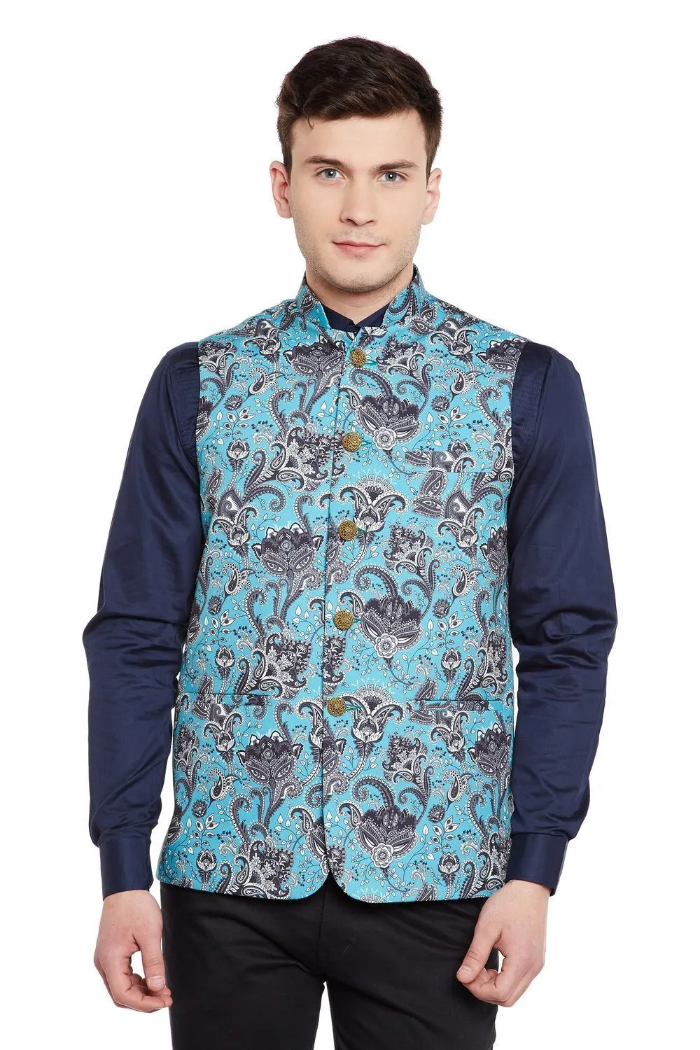 Imported Rayon MulticolouRed Modi Nehru Jacket