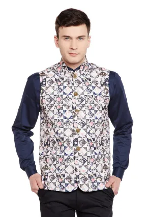 Imported Rayon MulticolouRed Modi Nehru Jacket