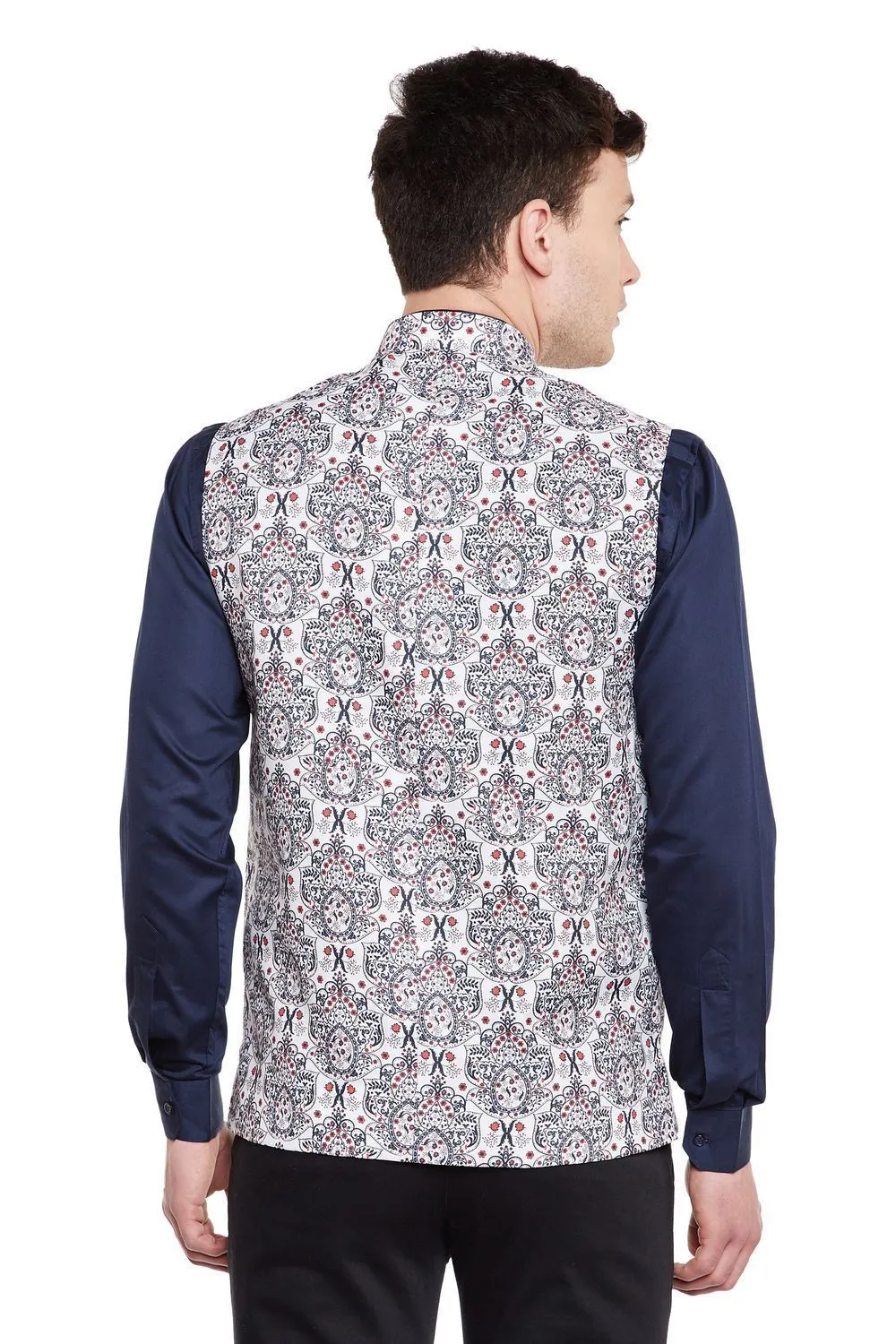 Imported Rayon MulticolouRed Modi Nehru Jacket