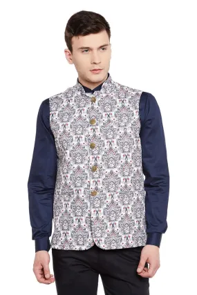 Imported Rayon MulticolouRed Modi Nehru Jacket