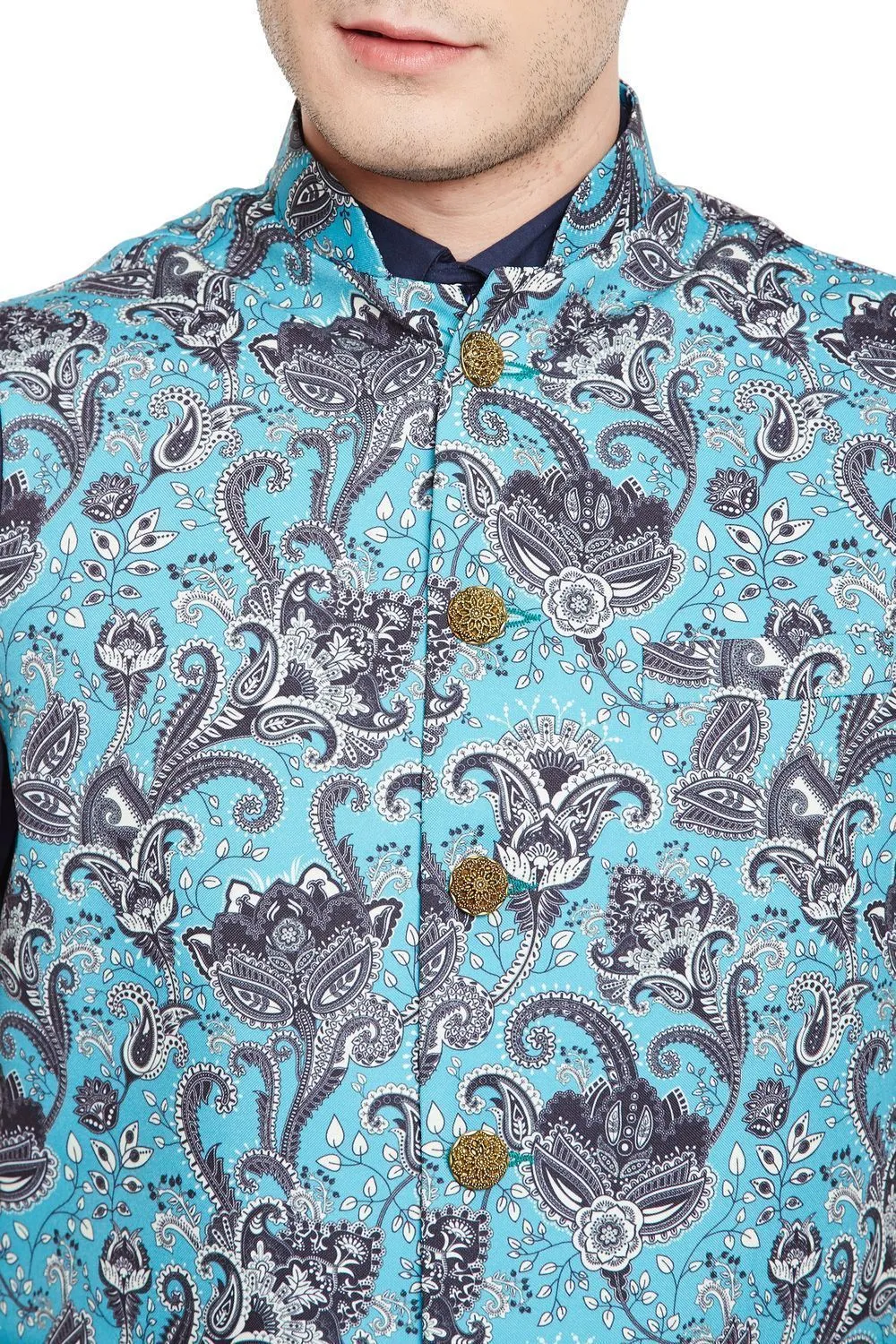 Imported Rayon MulticolouRed Modi Nehru Jacket