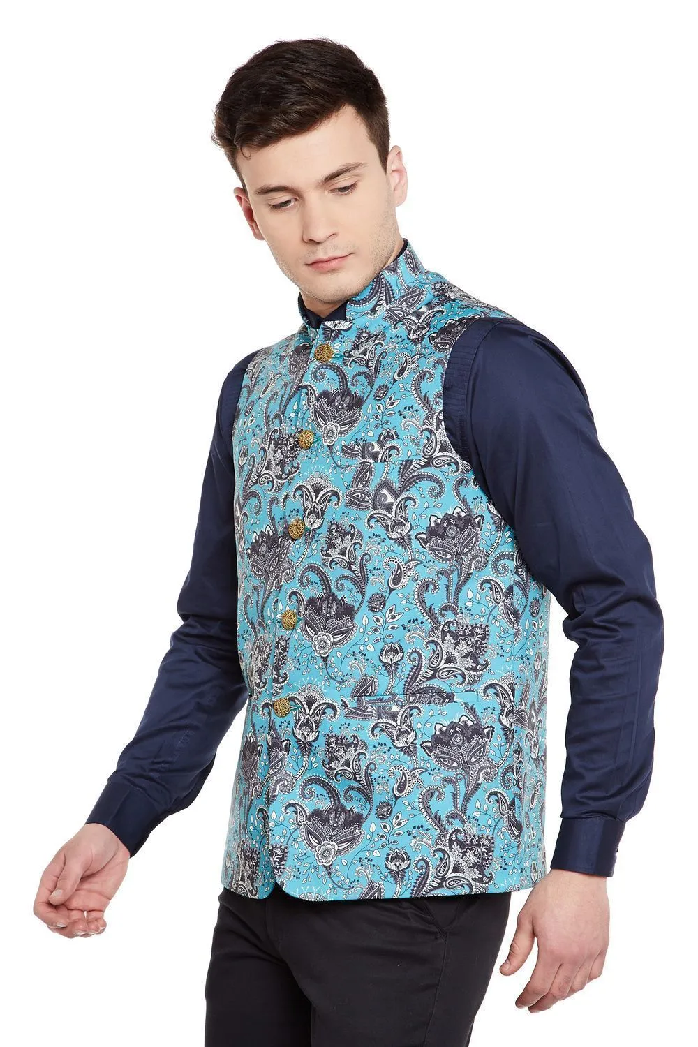 Imported Rayon MulticolouRed Modi Nehru Jacket