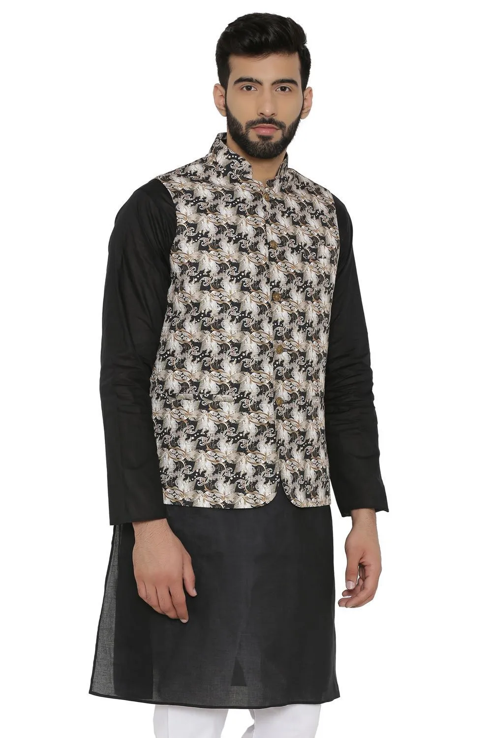 Imported Rayon MulticolouRed Modi Nehru Jacket