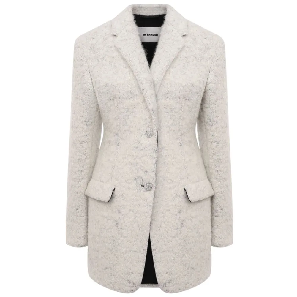 Jil Sander White Alpaca Jackets & Coat