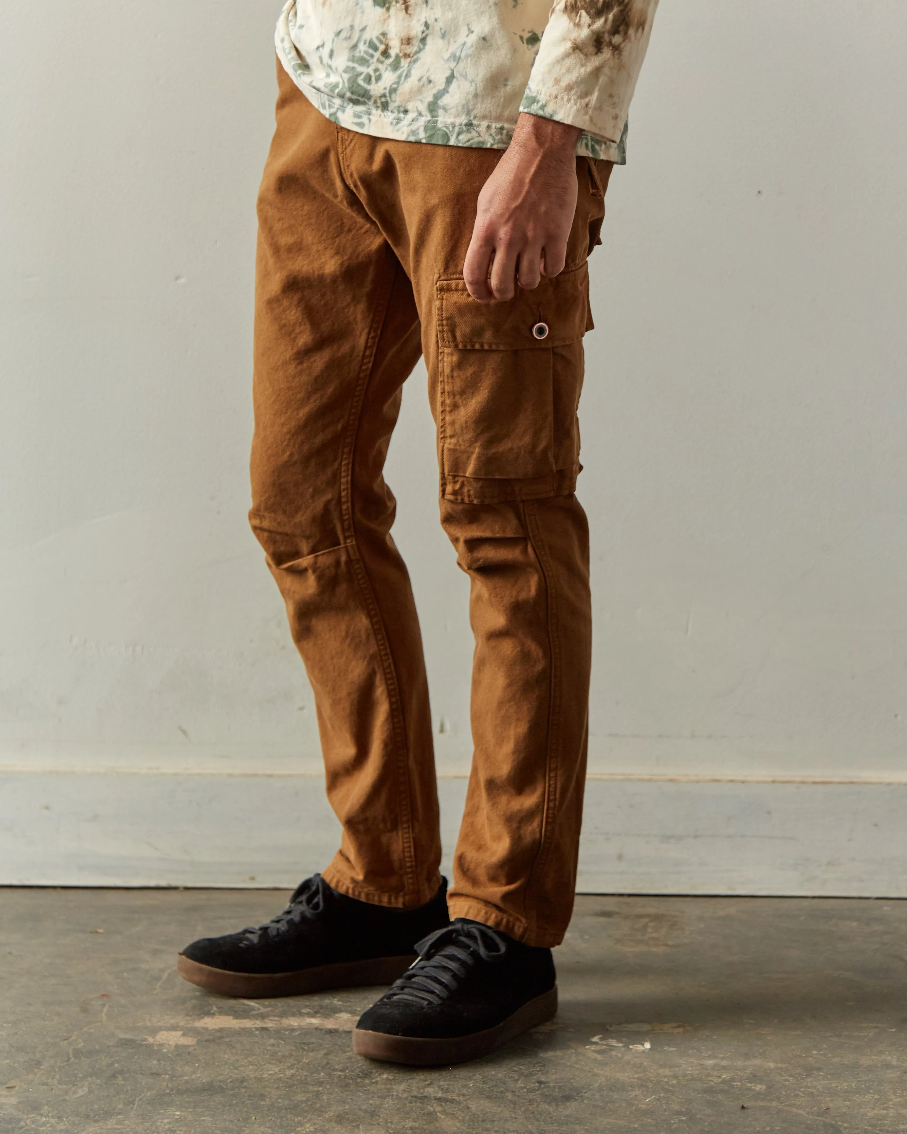 Kapital Light Canvas Ringoman Cargo Pants, Gold