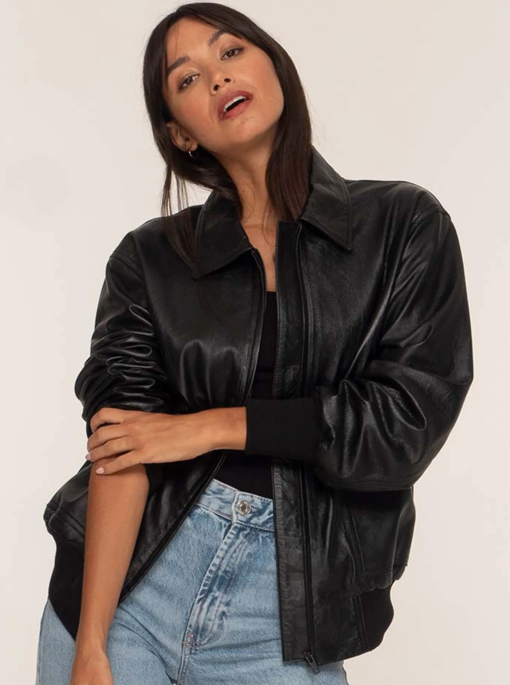 KENNEDY LEATHER JACKET - BLACK