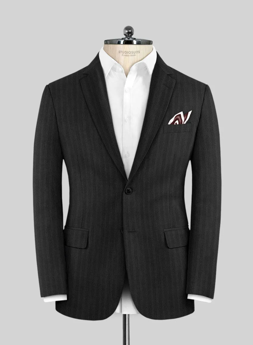 Lanificio Zegna Traveller Jaspal Black Stripe Wool Jacket