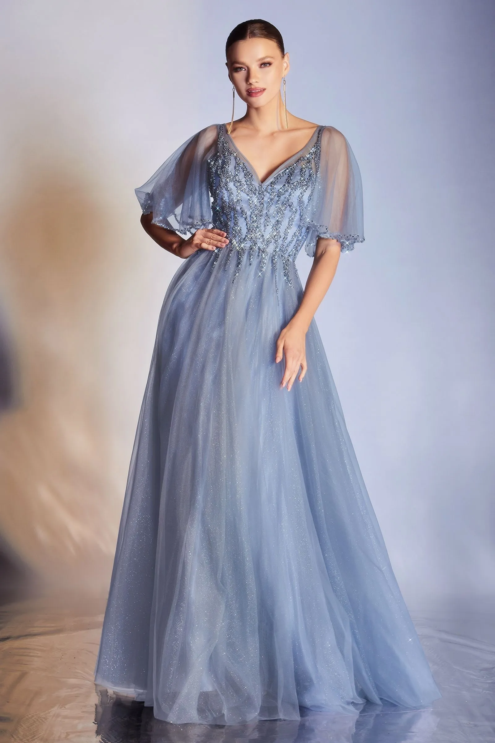 LAYERED TULLE A-LINE GOWN CDCD0175 Sale