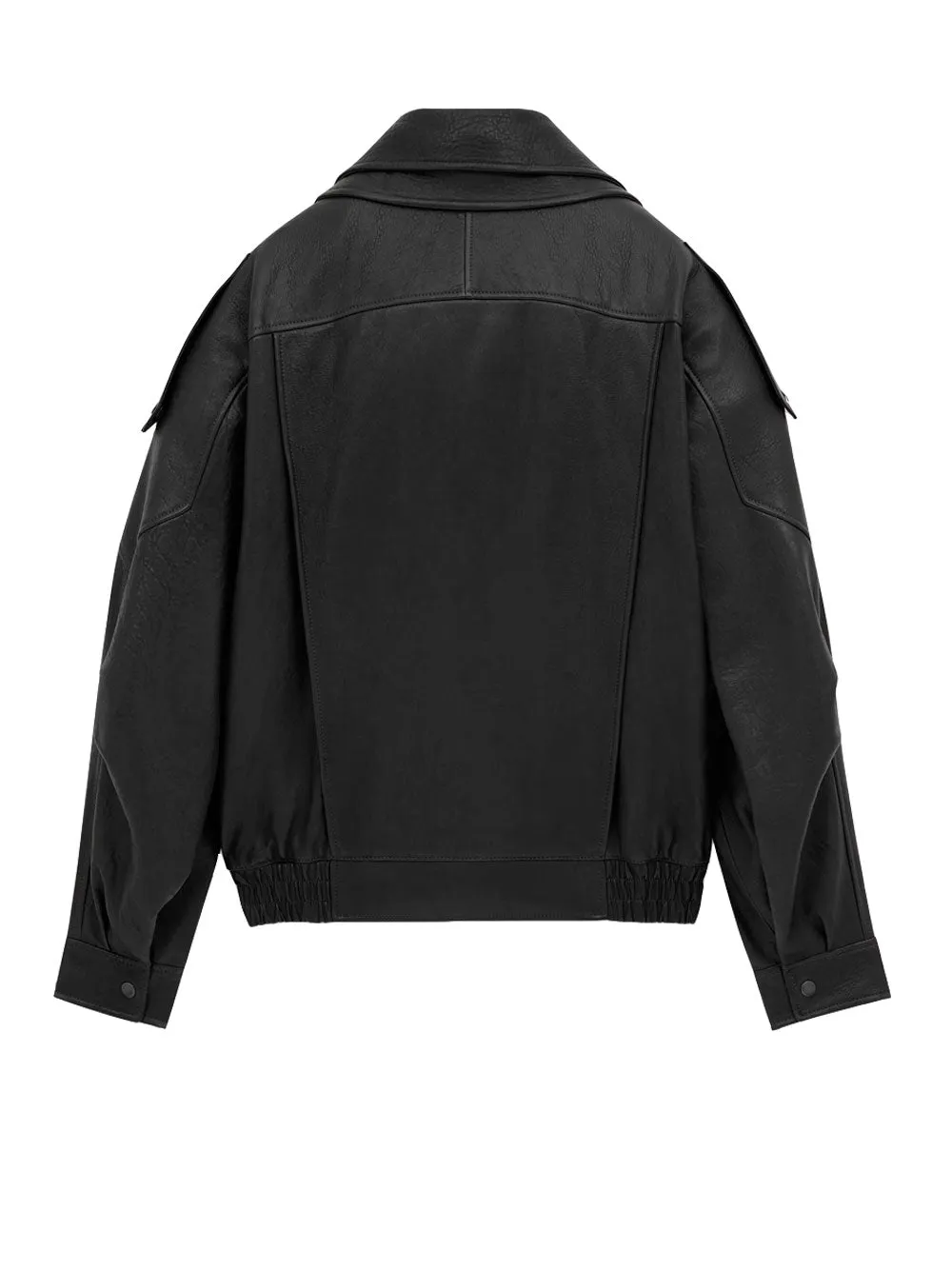 Leather bomber jacket