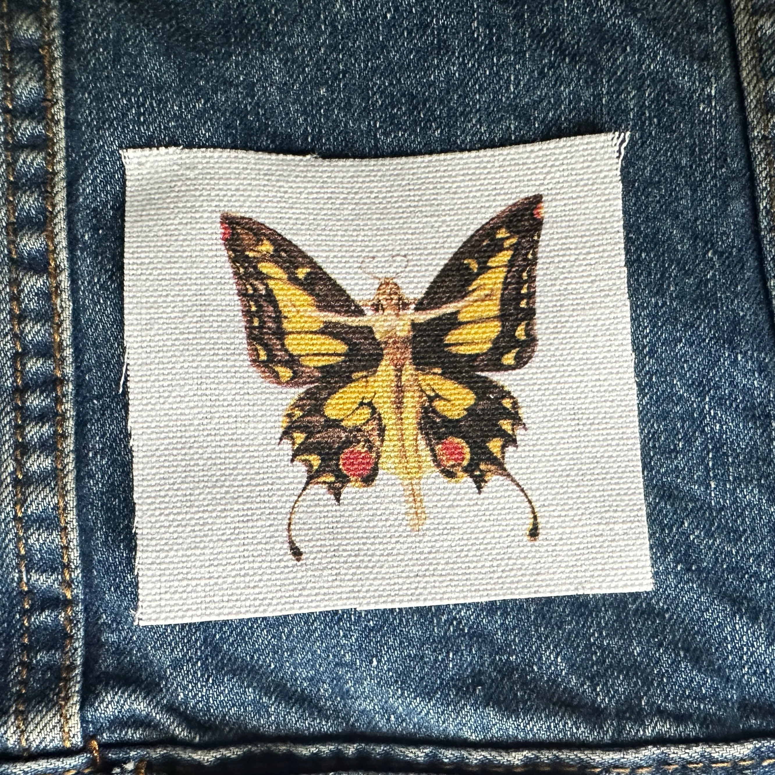 Life Woman Butterfly Fabric Sew On Patch