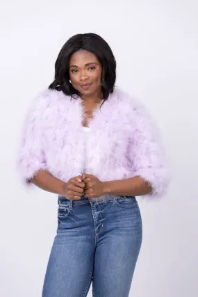 Linda Richards Feather Bolero Jacket in Lavender