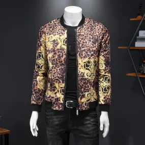 Luxury Leopard Printed Style Bomber Jacket