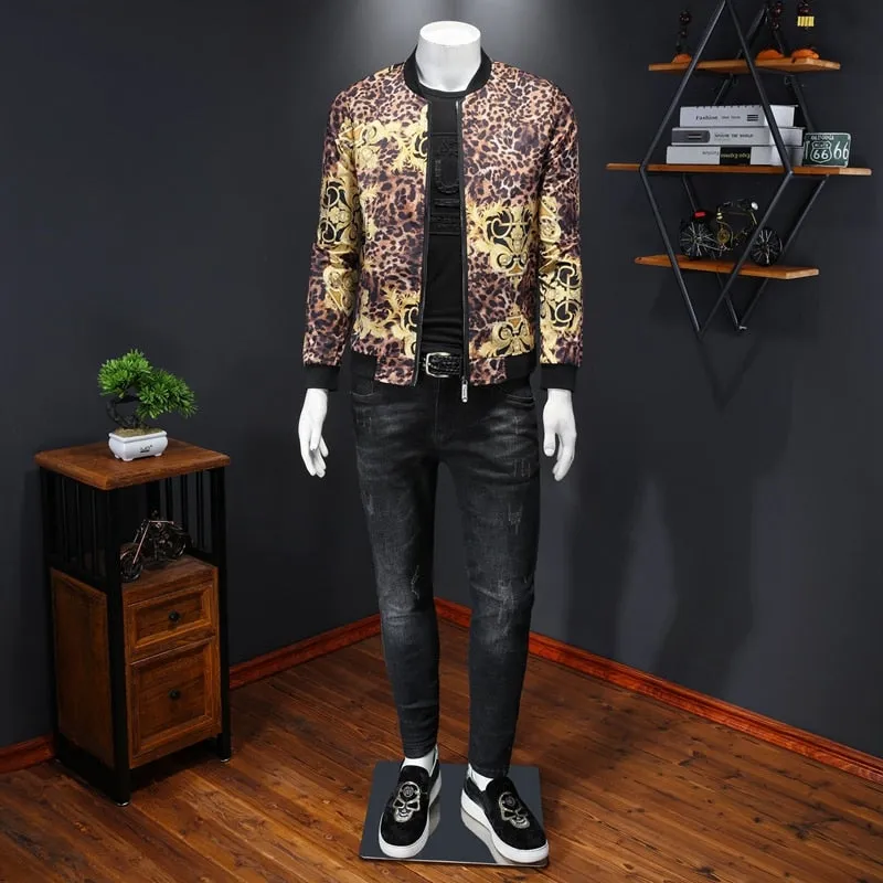 Luxury Leopard Printed Style Bomber Jacket