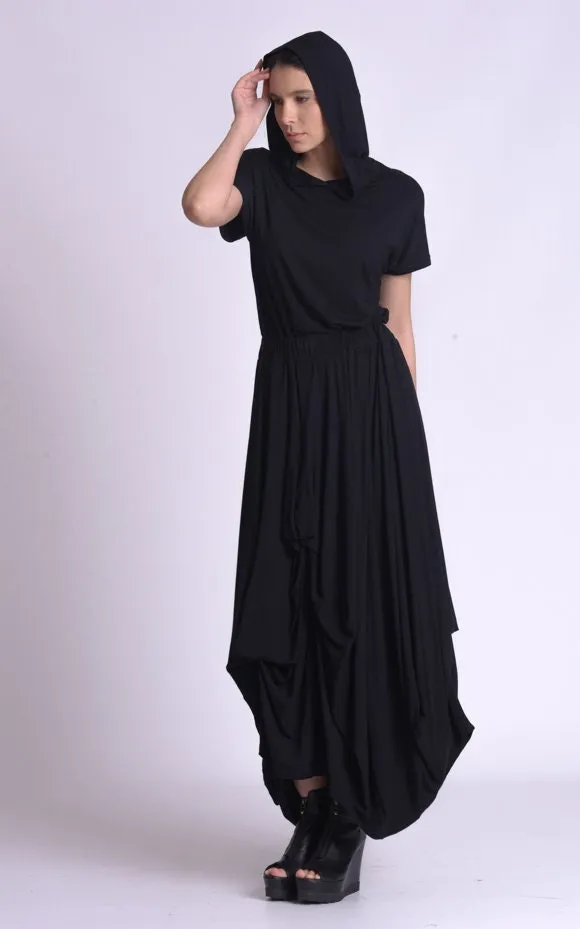 Maxi Hooded Cotton Dress