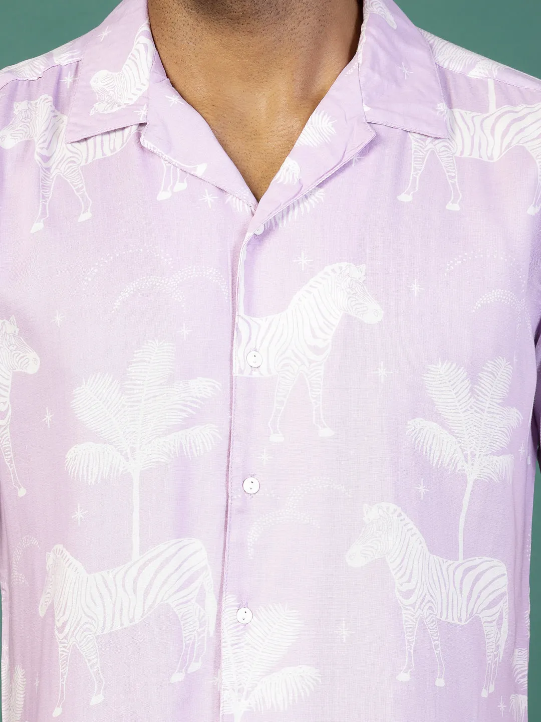 Men's Jungle Print Rayon Shirt