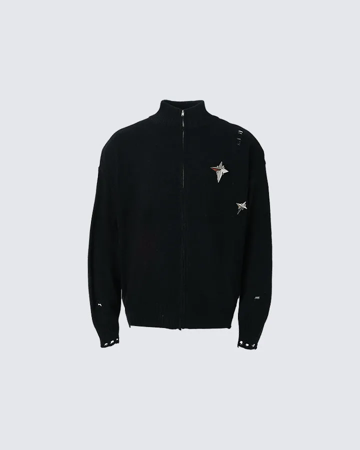 Minimalist Star Knit Jacket