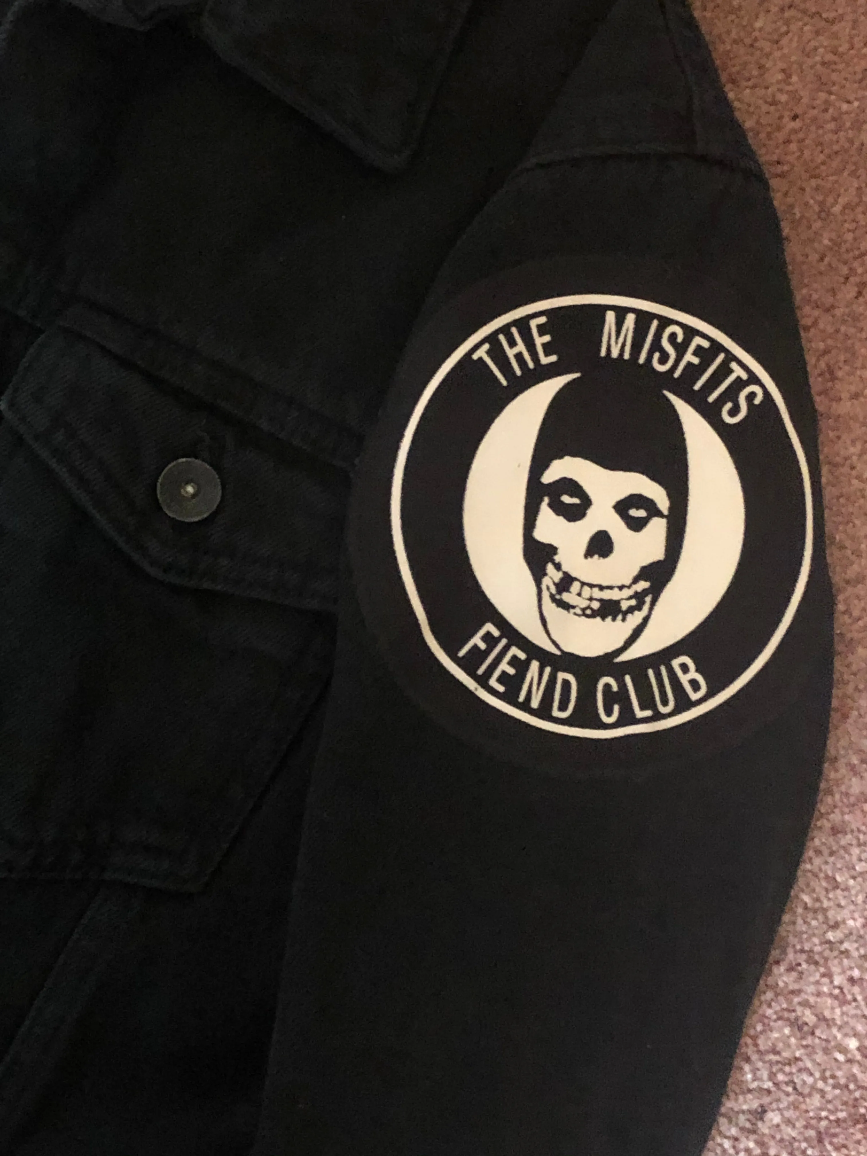 Misfits Fiend Club Black Denim Horror Business Punk Jacket Crimson Ghost Skull