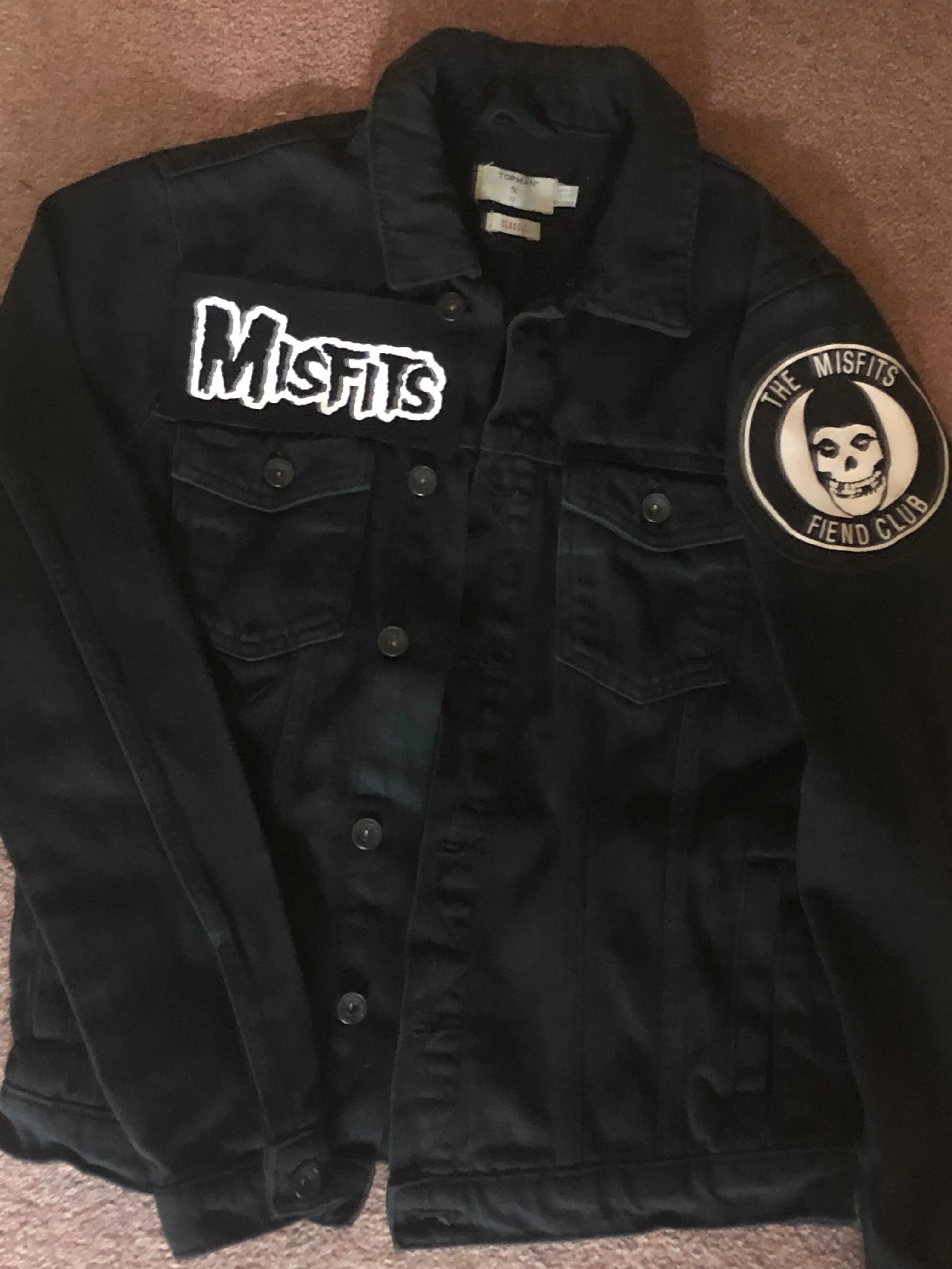 Misfits Fiend Club Black Denim Horror Business Punk Jacket Crimson Ghost Skull