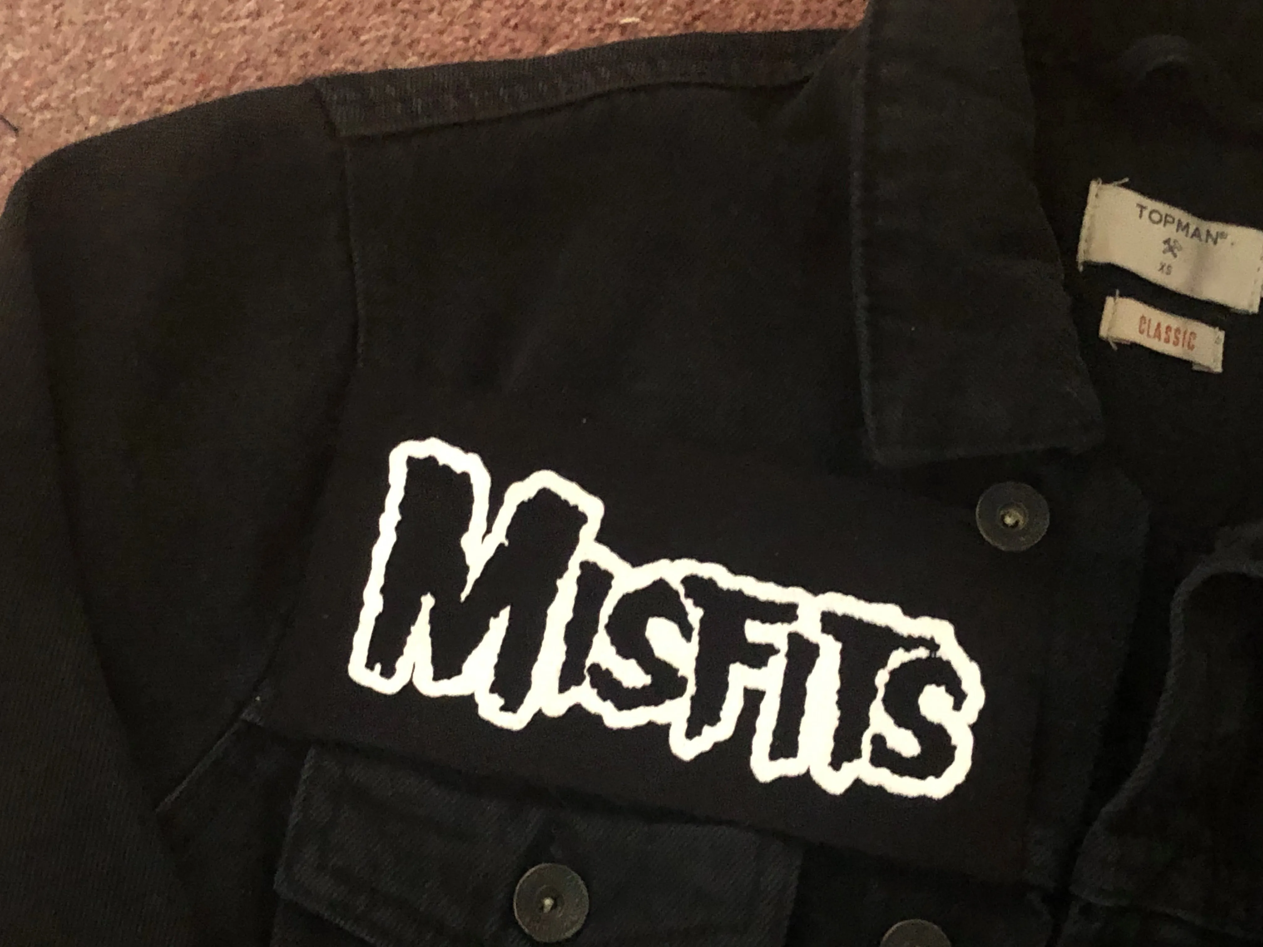 Misfits Fiend Club Black Denim Horror Business Punk Jacket Crimson Ghost Skull