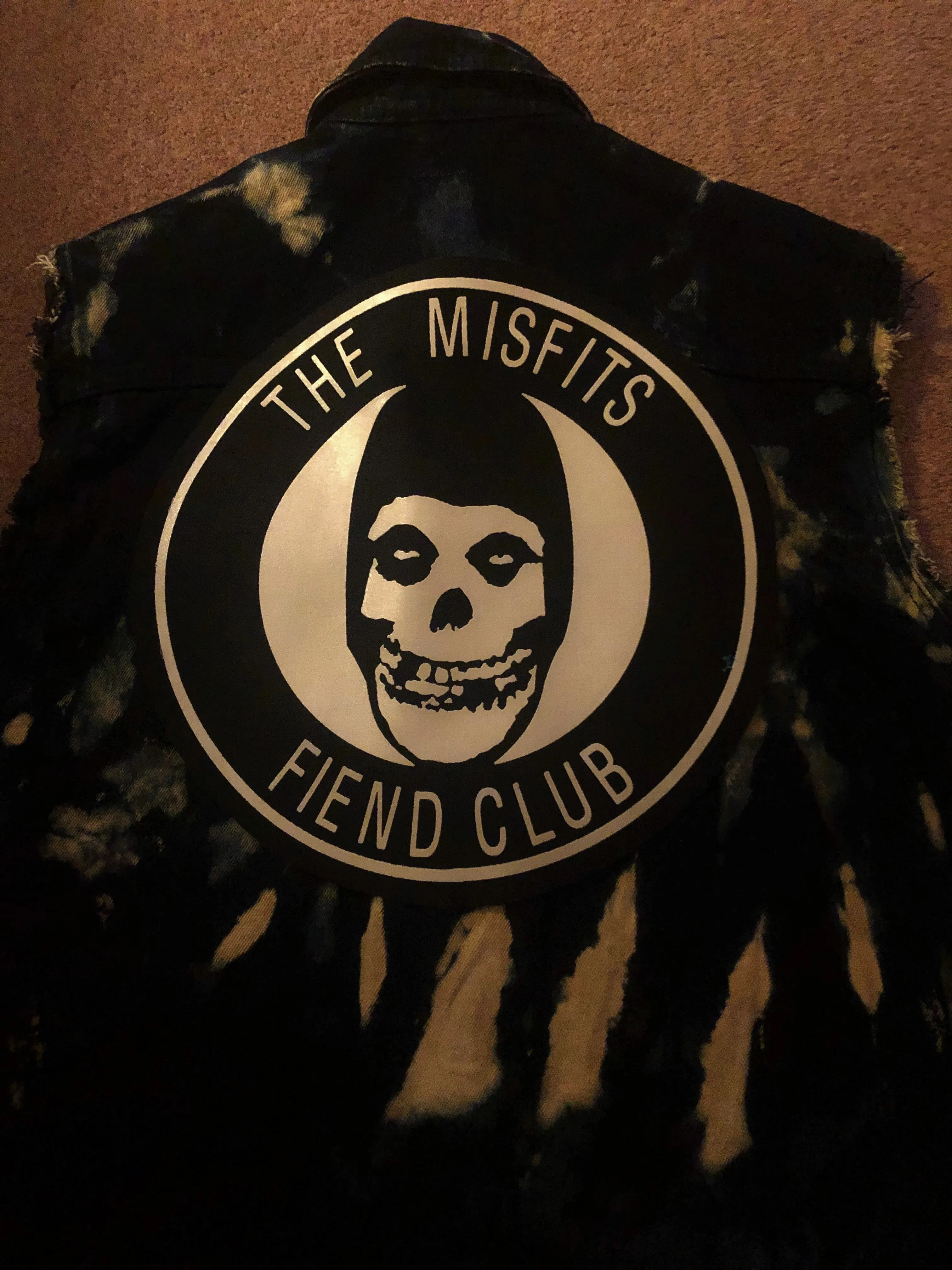 Misfits Tie-Bleach Horror Business Denim Punk Cut-Off Crimson Ghost Fiend Club