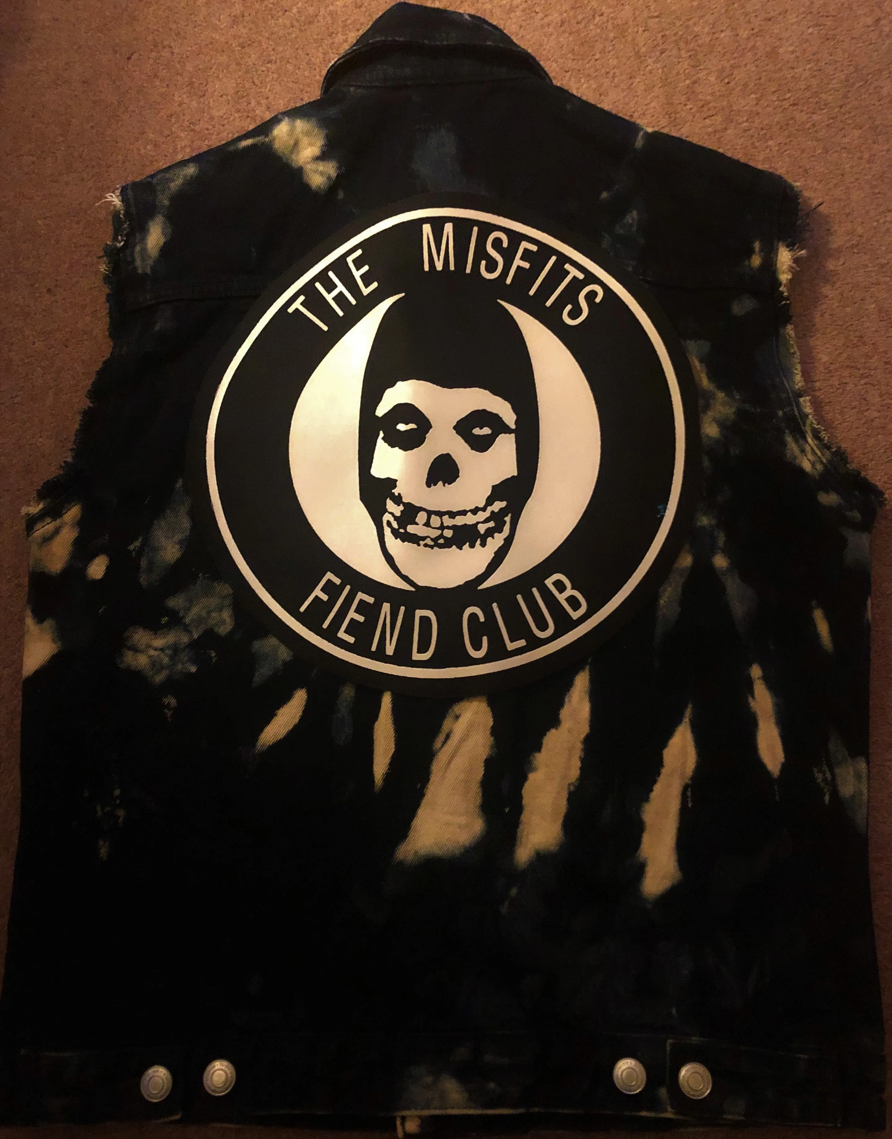 Misfits Tie-Bleach Horror Business Denim Punk Cut-Off Crimson Ghost Fiend Club