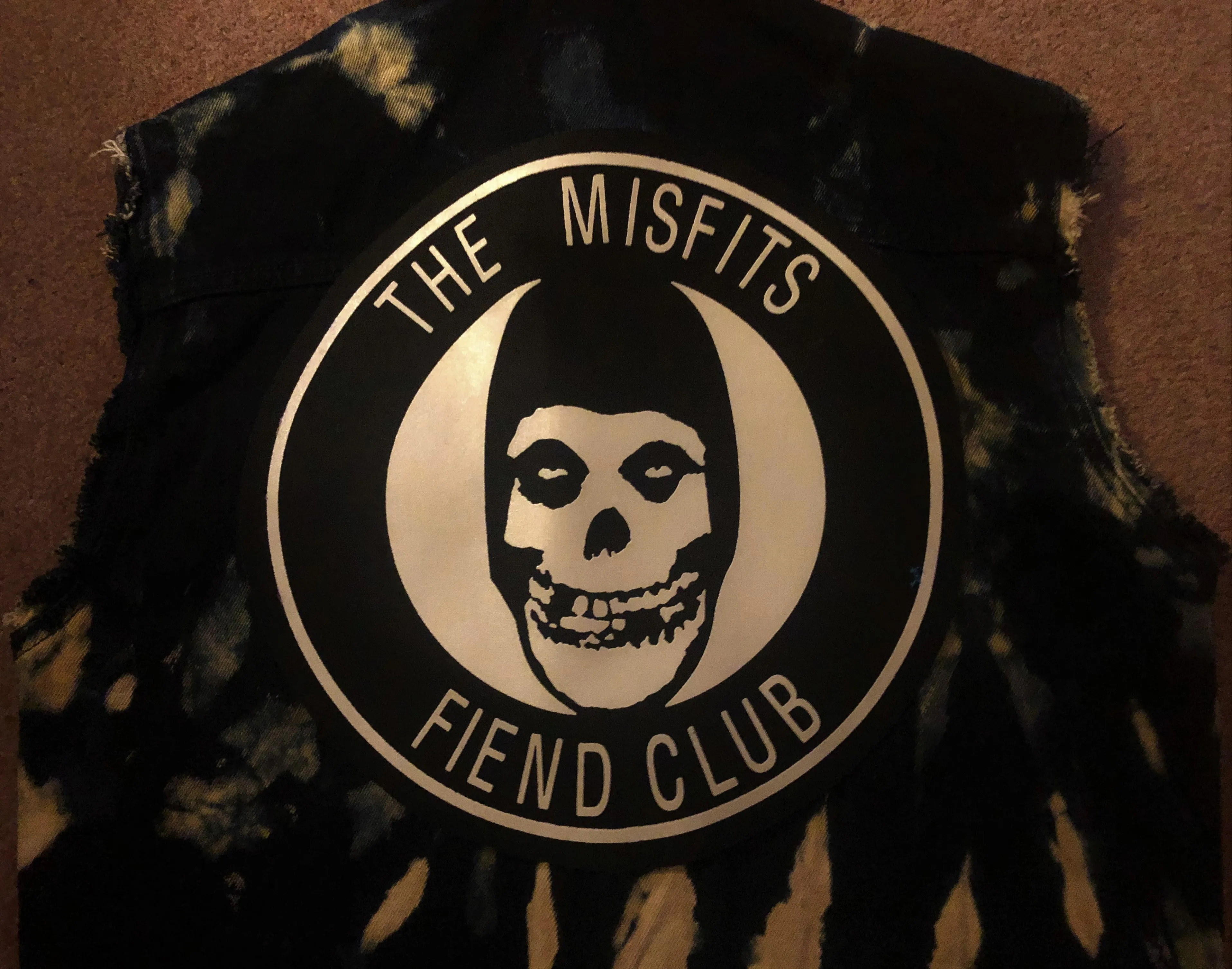 Misfits Tie-Bleach Horror Business Denim Punk Cut-Off Crimson Ghost Fiend Club