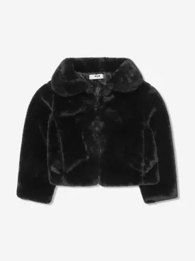 MSGM Girls Eco Fur Zip Up Jacket