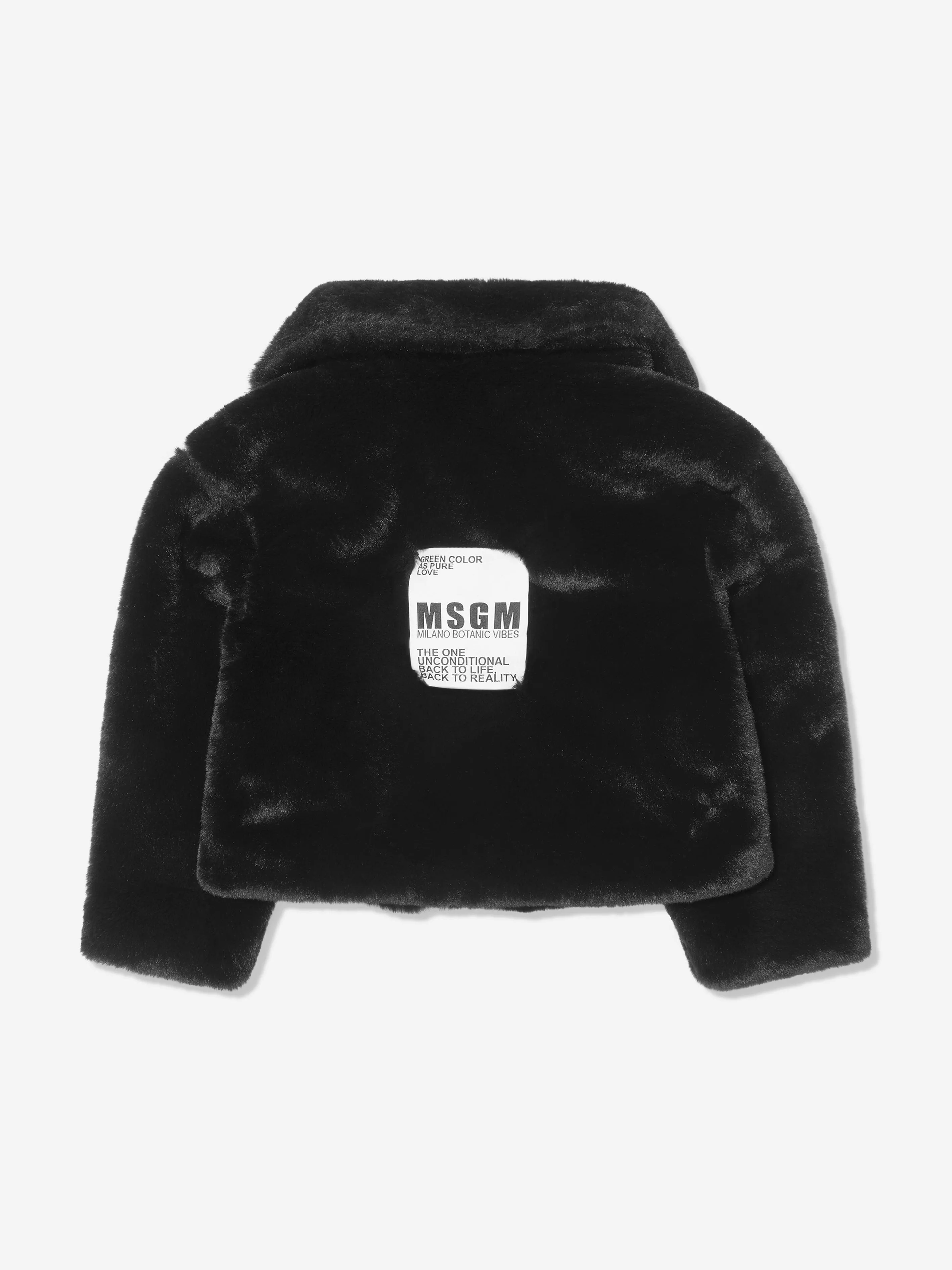 MSGM Girls Eco Fur Zip Up Jacket