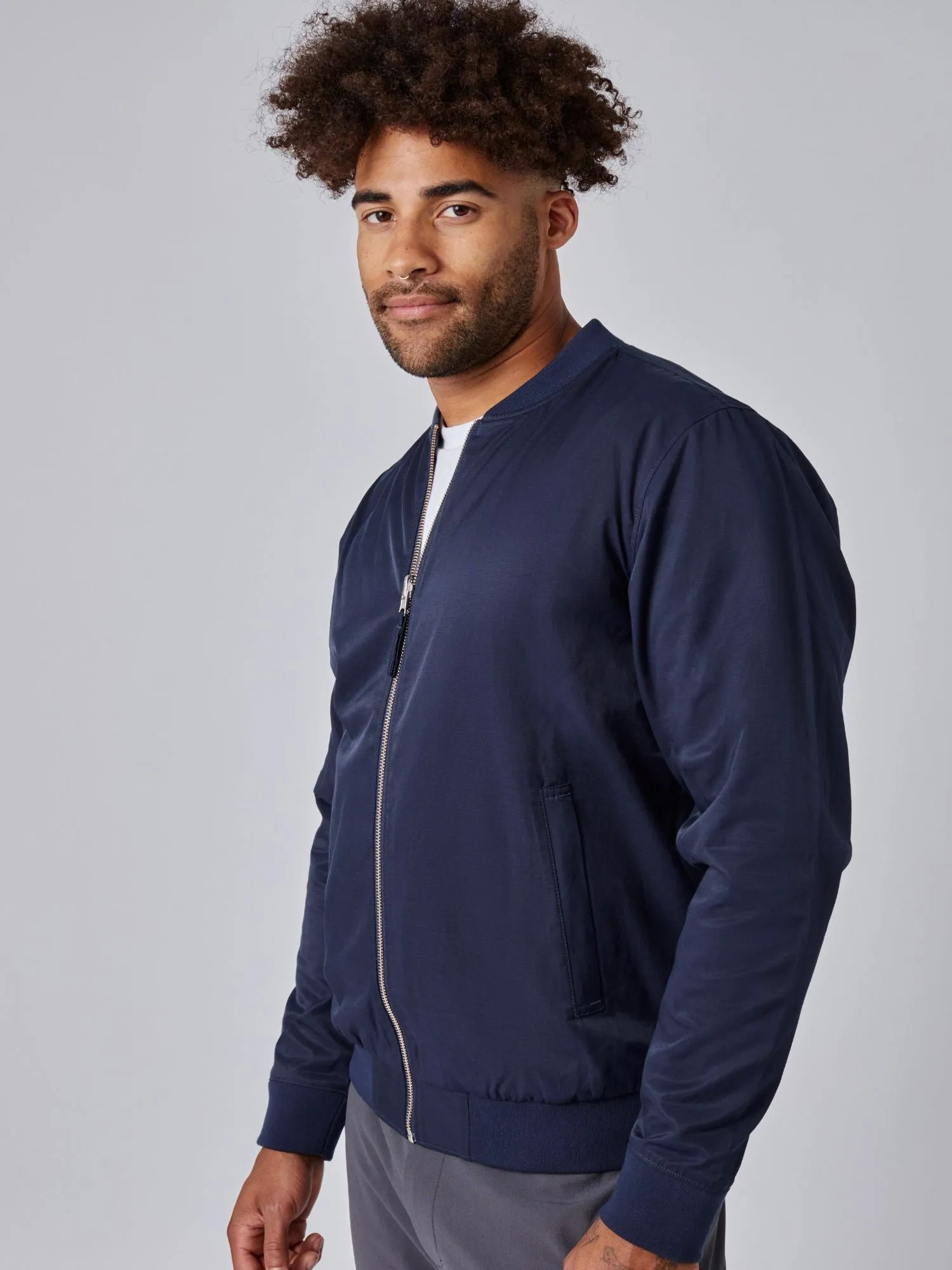 Navy   Charcoal Reversible Bomber Jacket