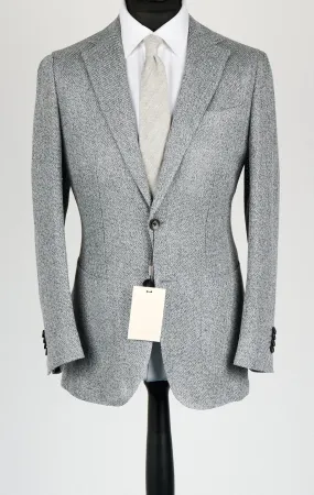 New Suitsupply Havana Mid Gray Silk and Linen Giro Inglese Blazer - Size 40R