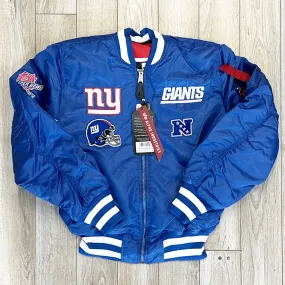 New York Giants New Era Cap X Alpha Industries EXCLUSIVE Bomber Jacket (Team Color)