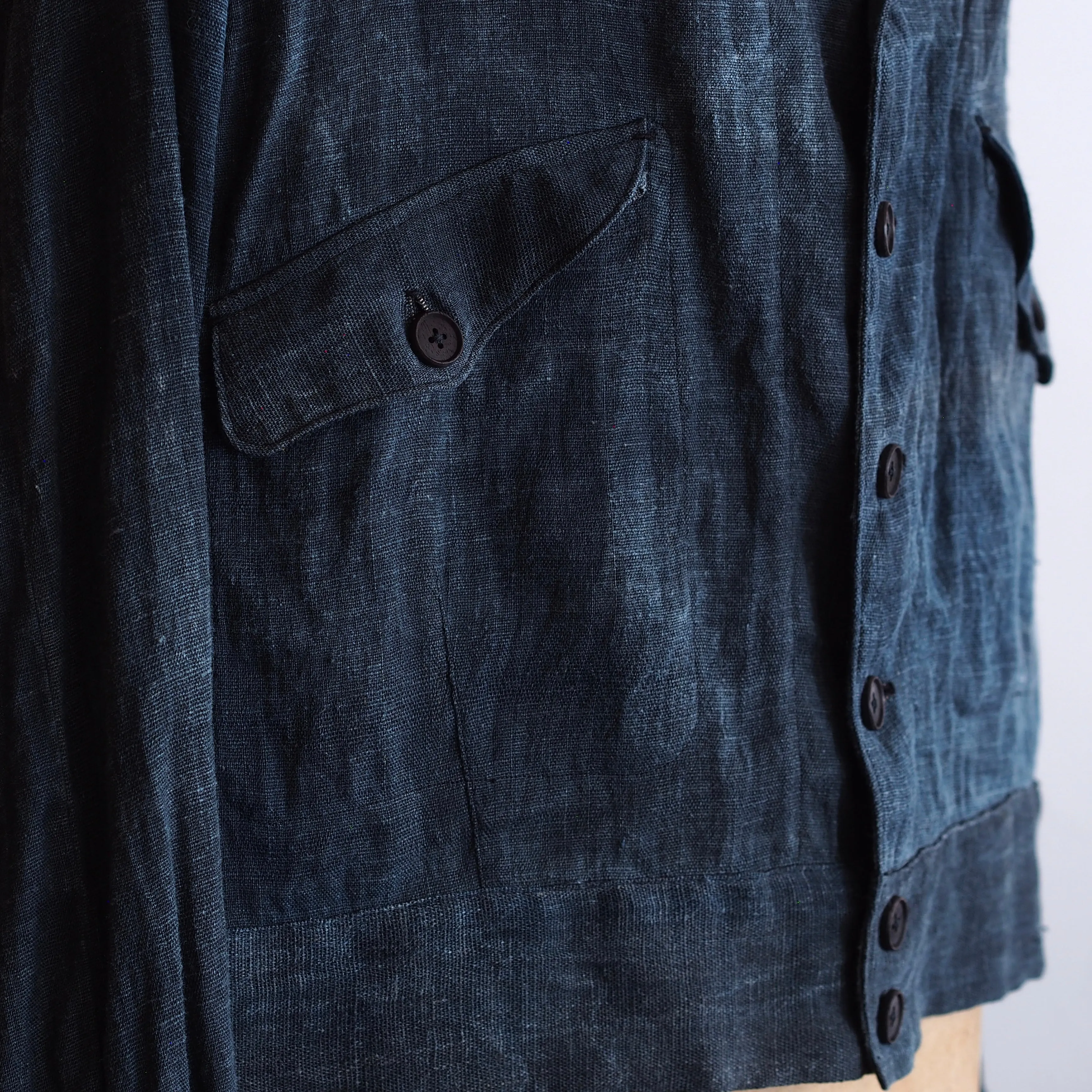 NORA SHORT JACKET~Japan old indigo hemp fabric~