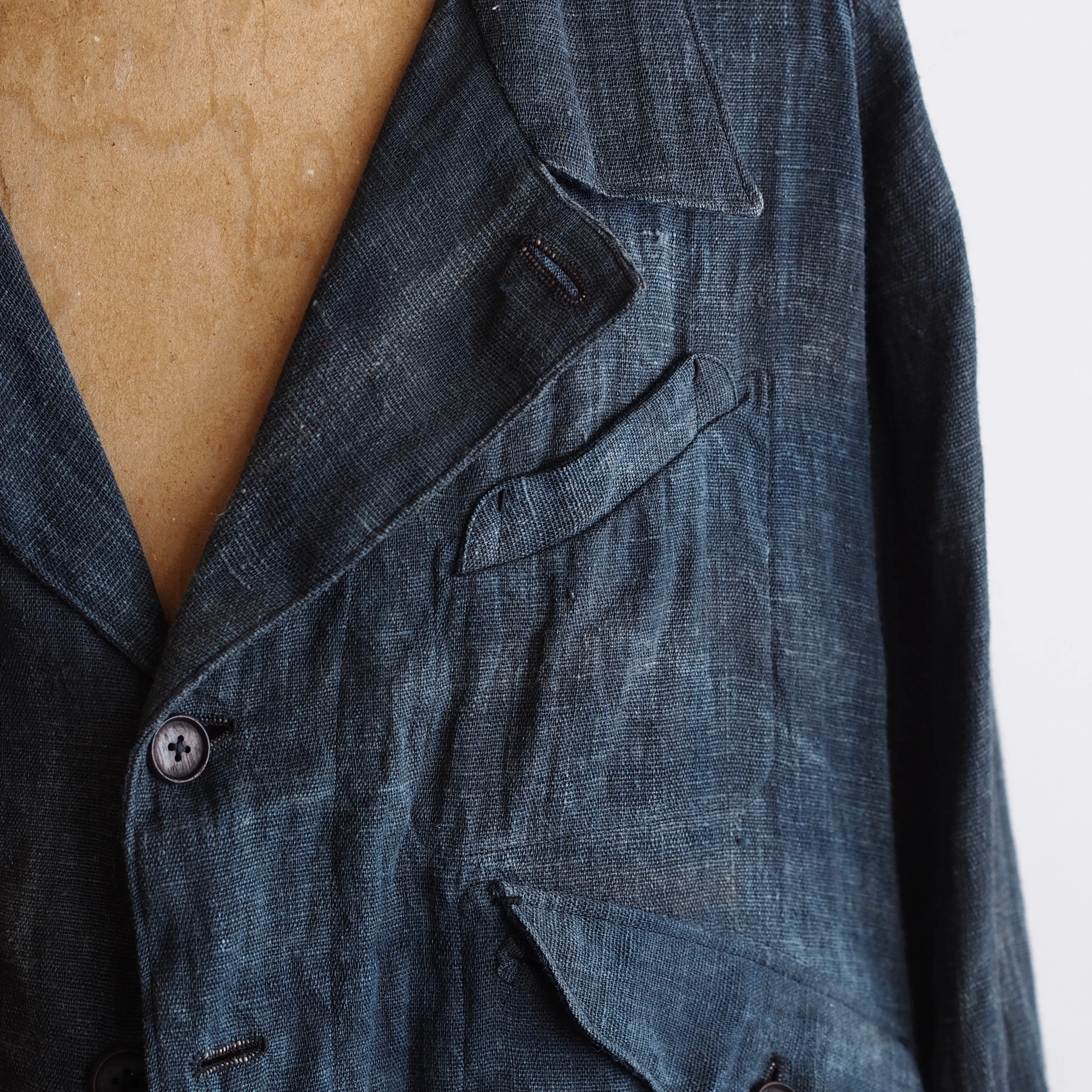 NORA SHORT JACKET~Japan old indigo hemp fabric~