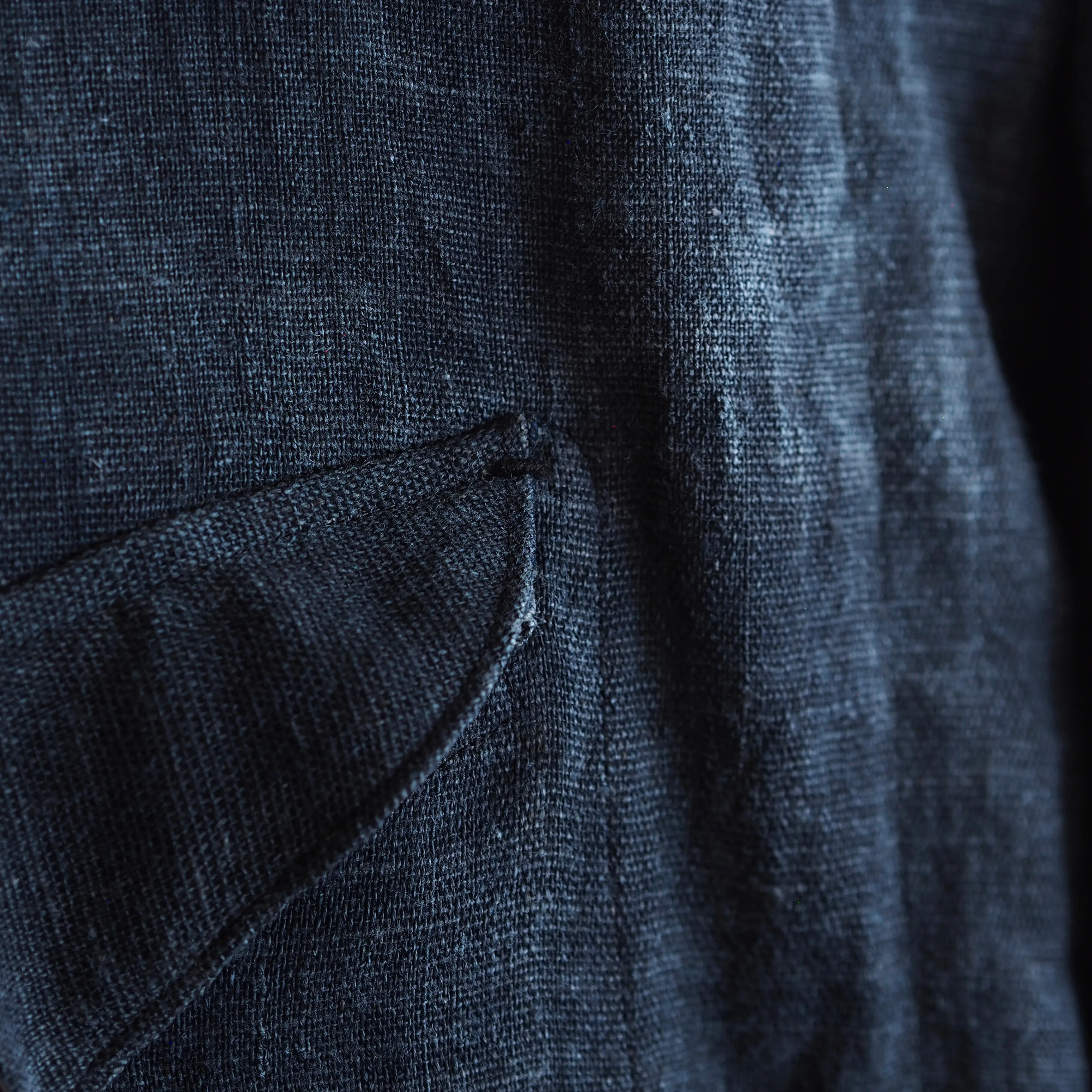 NORA SHORT JACKET~Japan old indigo hemp fabric~