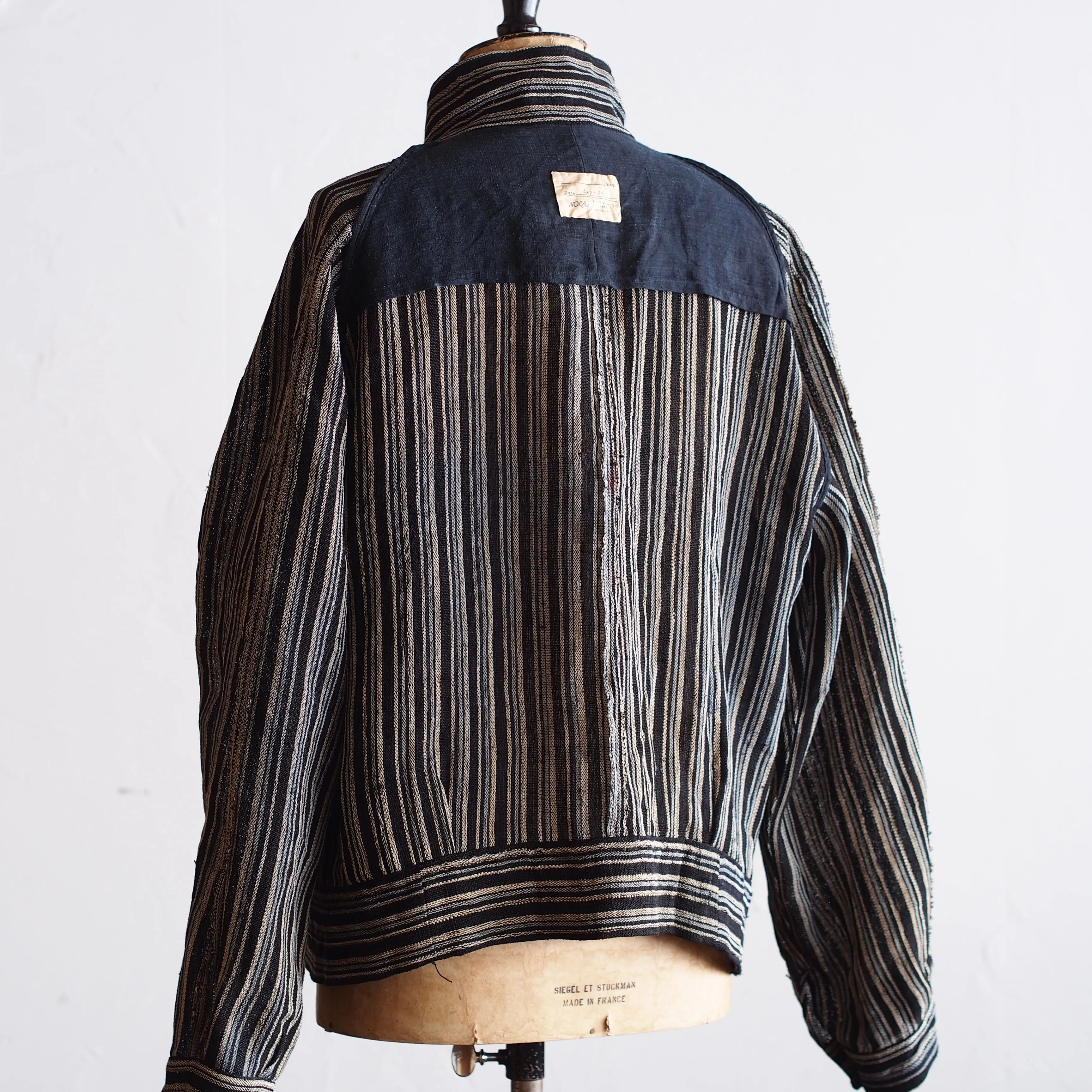 NORA SHORT JACKET~Japan old stripe hemp fabric~