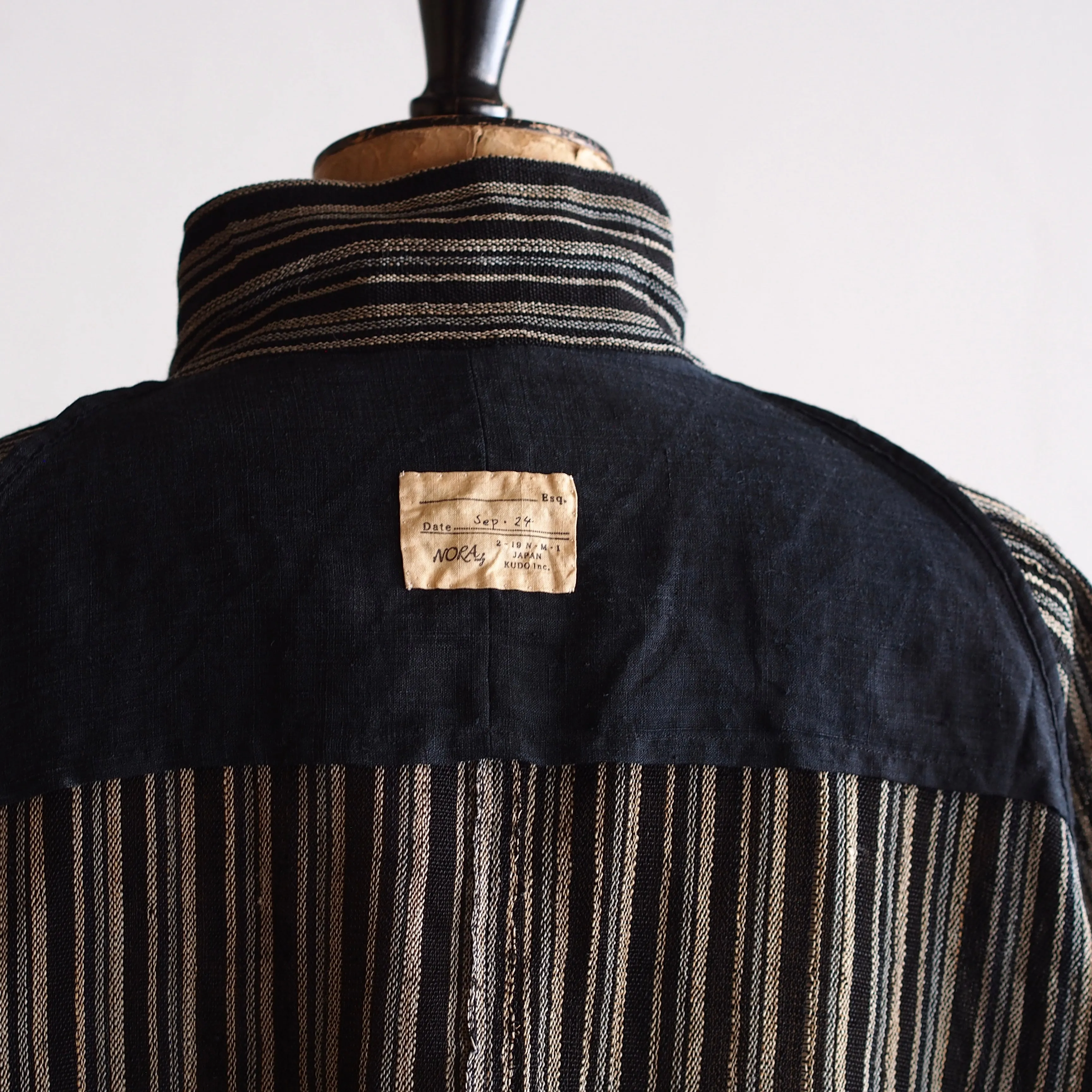 NORA SHORT JACKET~Japan old stripe hemp fabric~