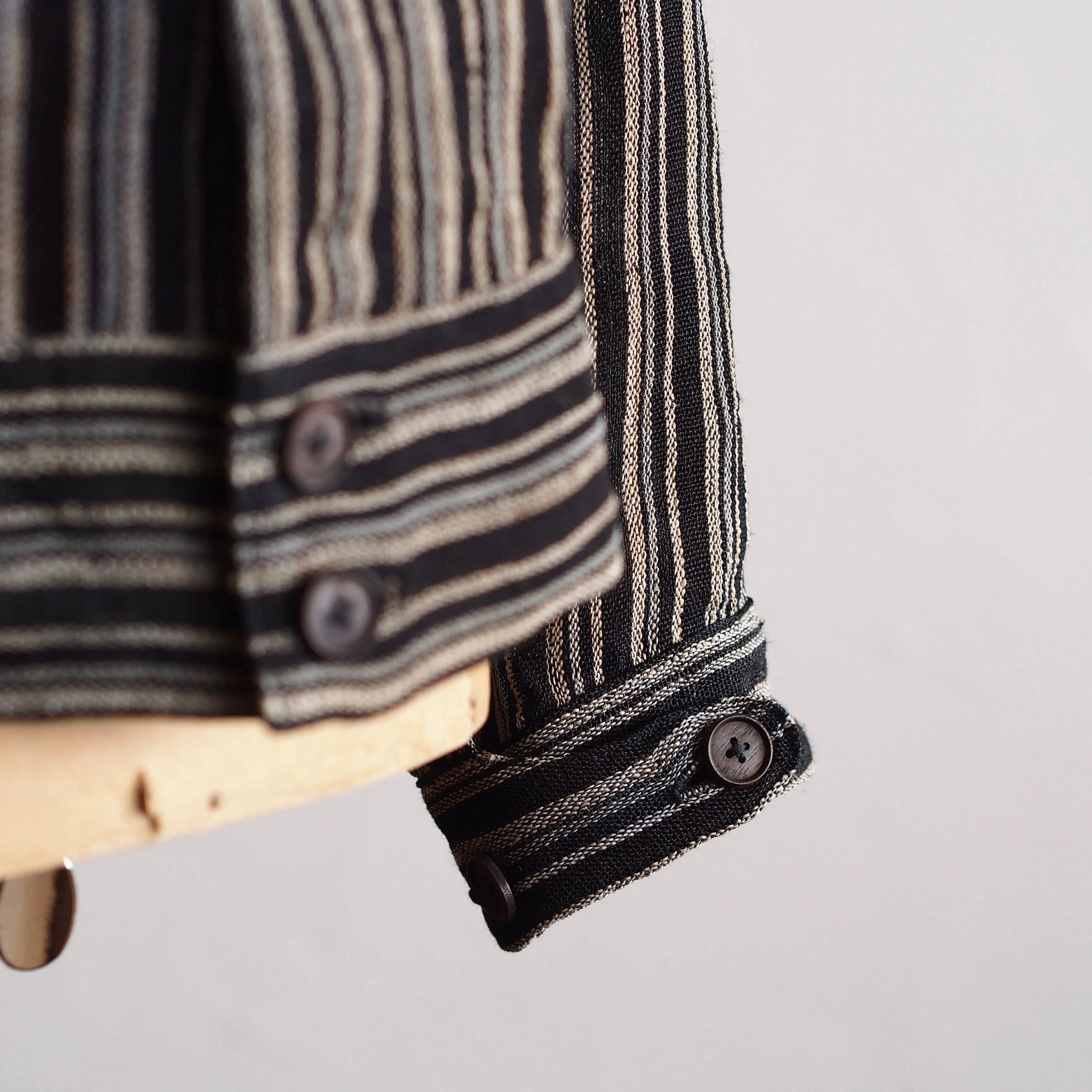 NORA SHORT JACKET~Japan old stripe hemp fabric~