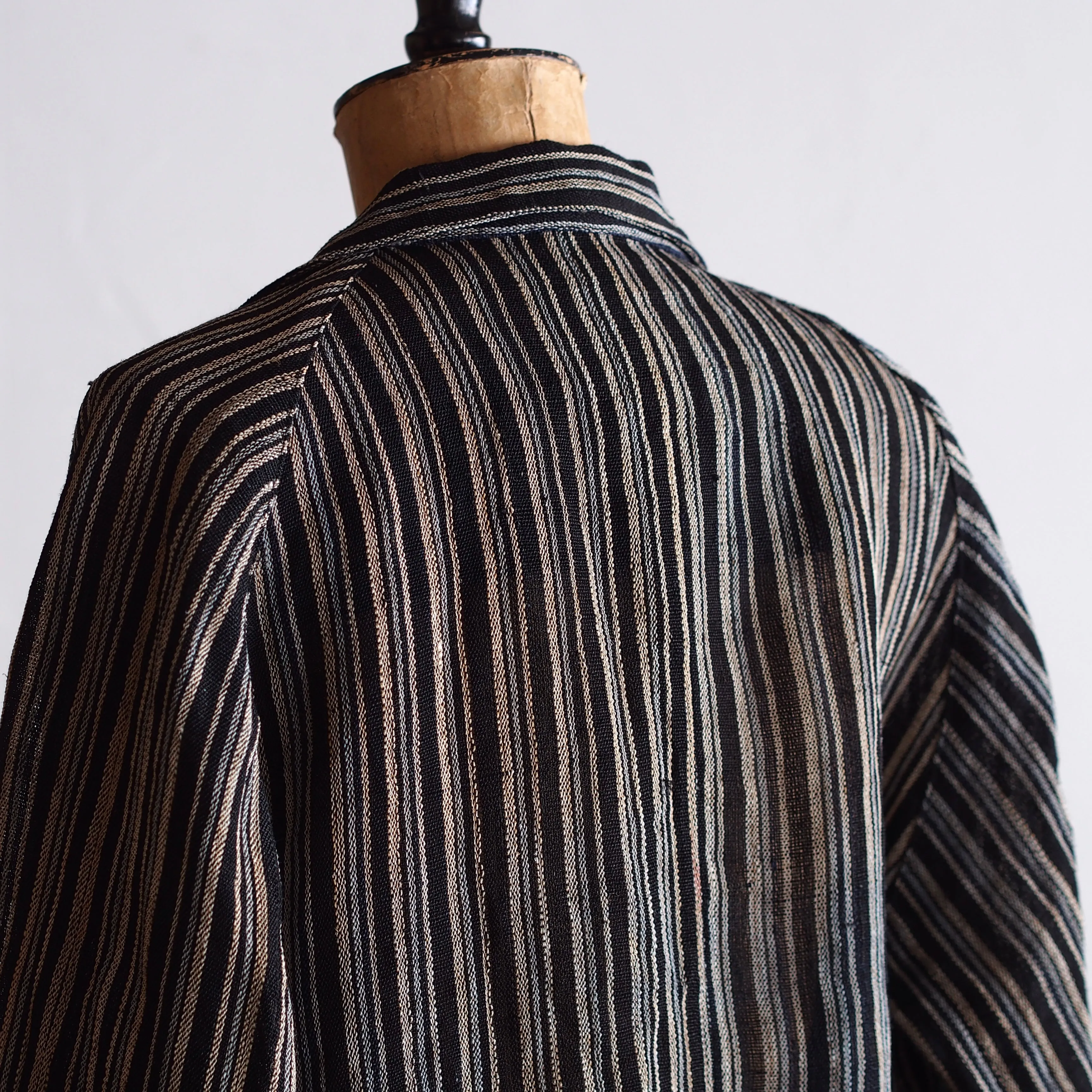 NORA SHORT JACKET~Japan old stripe hemp fabric~